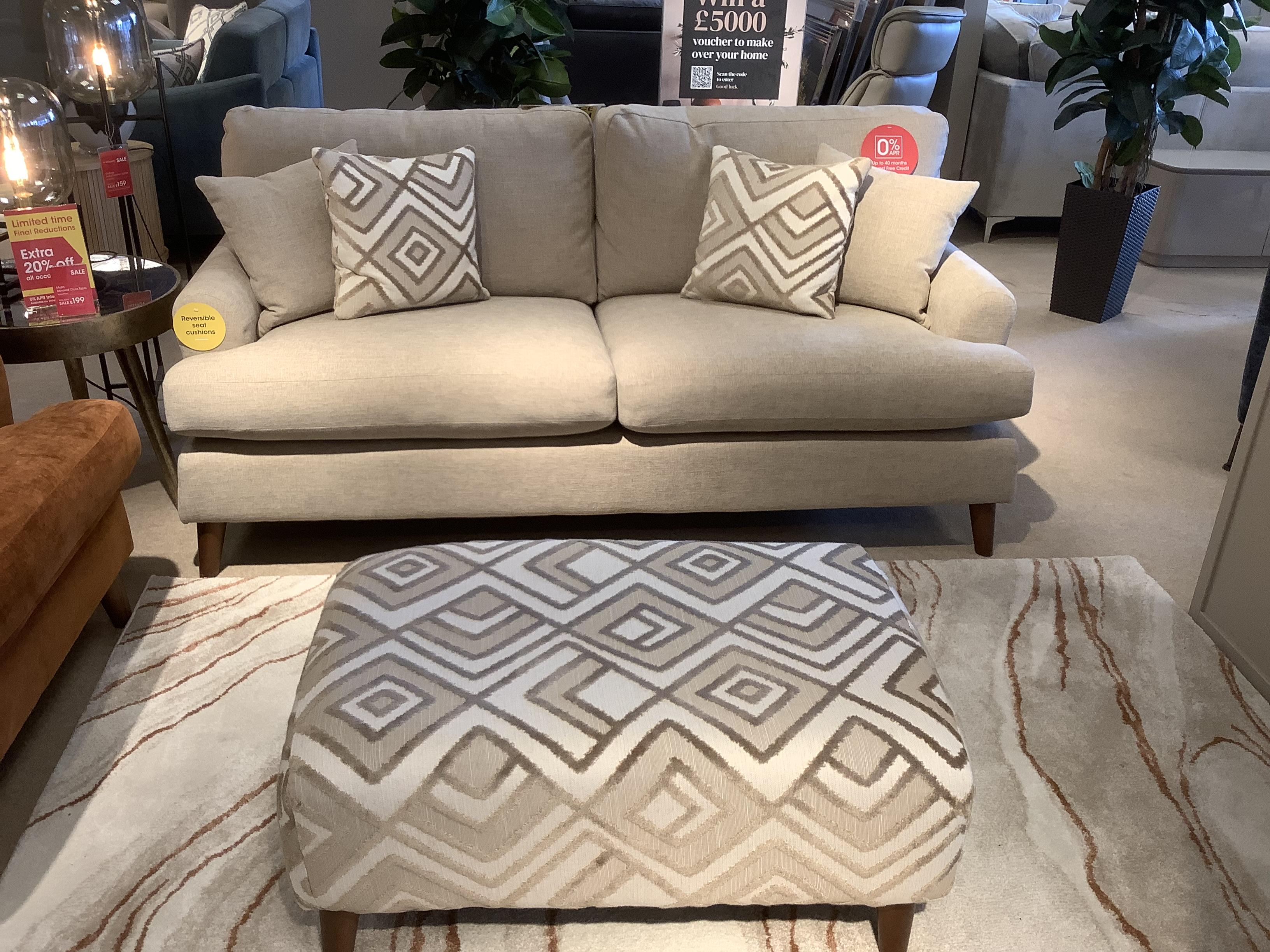 Jackson 3 seater sofa, chair and footstool in  on Furniture Village