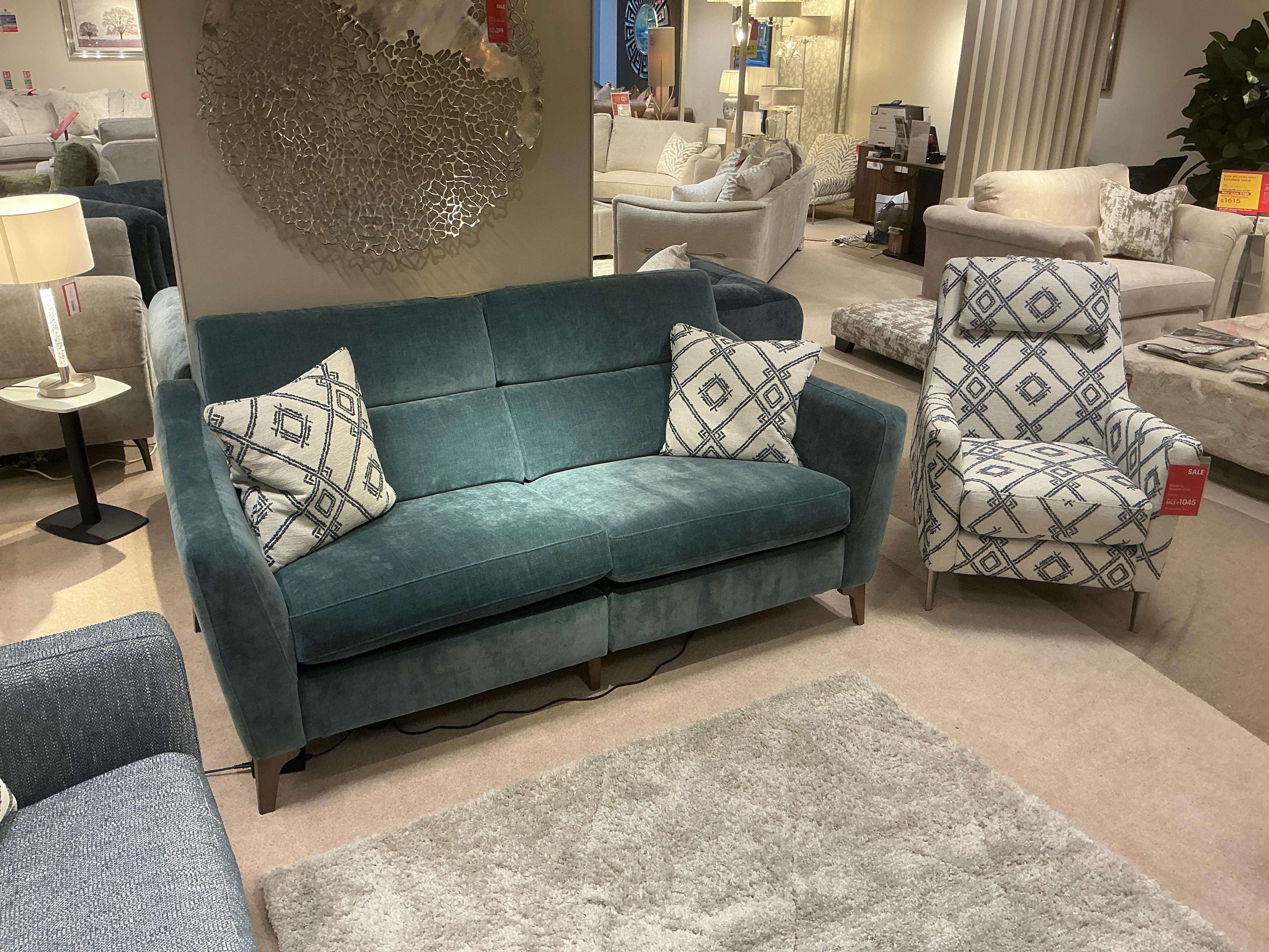 Moderna 2 seater power recliner and designer chair in  on Furniture Village