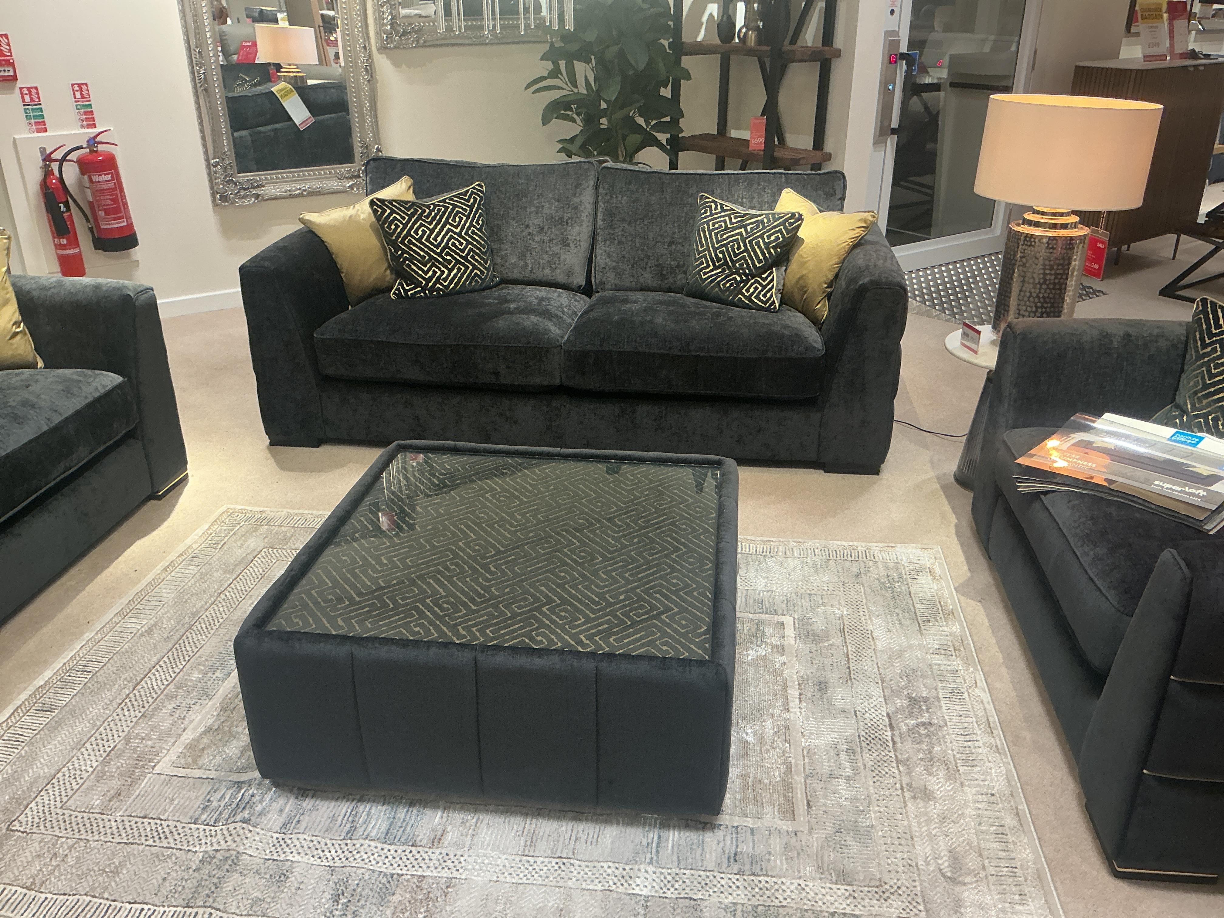 Bellissimo 3 seater classic back and square table in  on Furniture Village