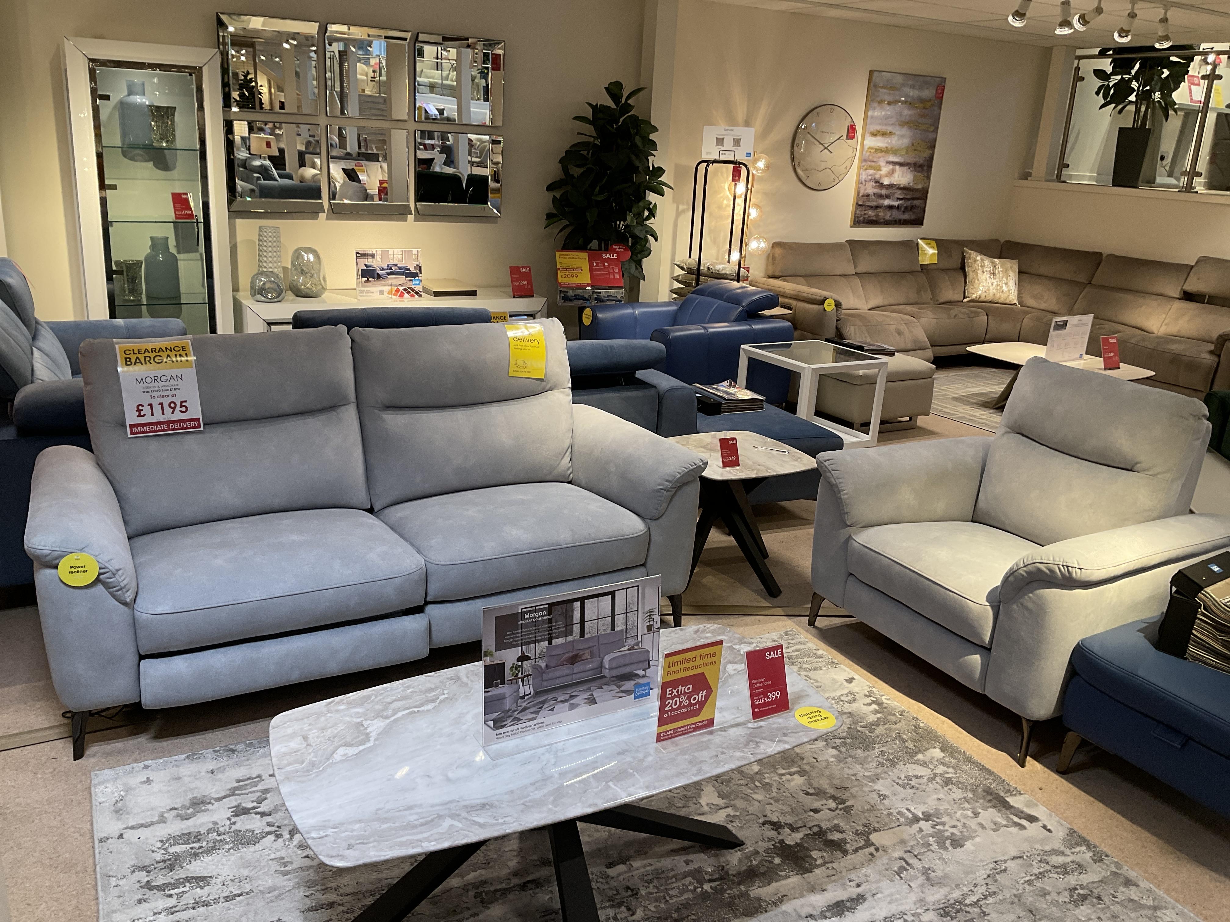 MORGAN 3 SEATER POWER & ARM CHAIR POWER RECLINERS in  on Furniture Village