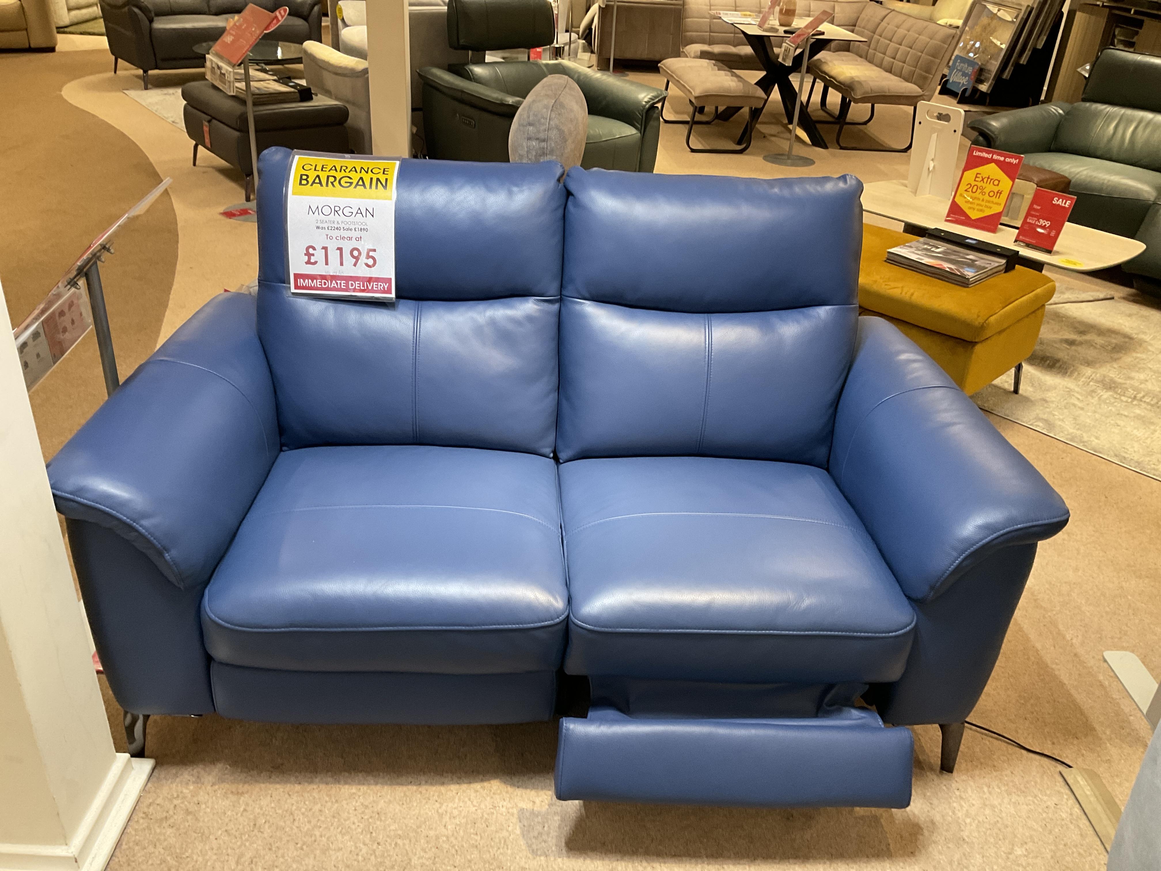 MORGAN 2 SEATER POWER RECLINER IN LEATHER in  on Furniture Village