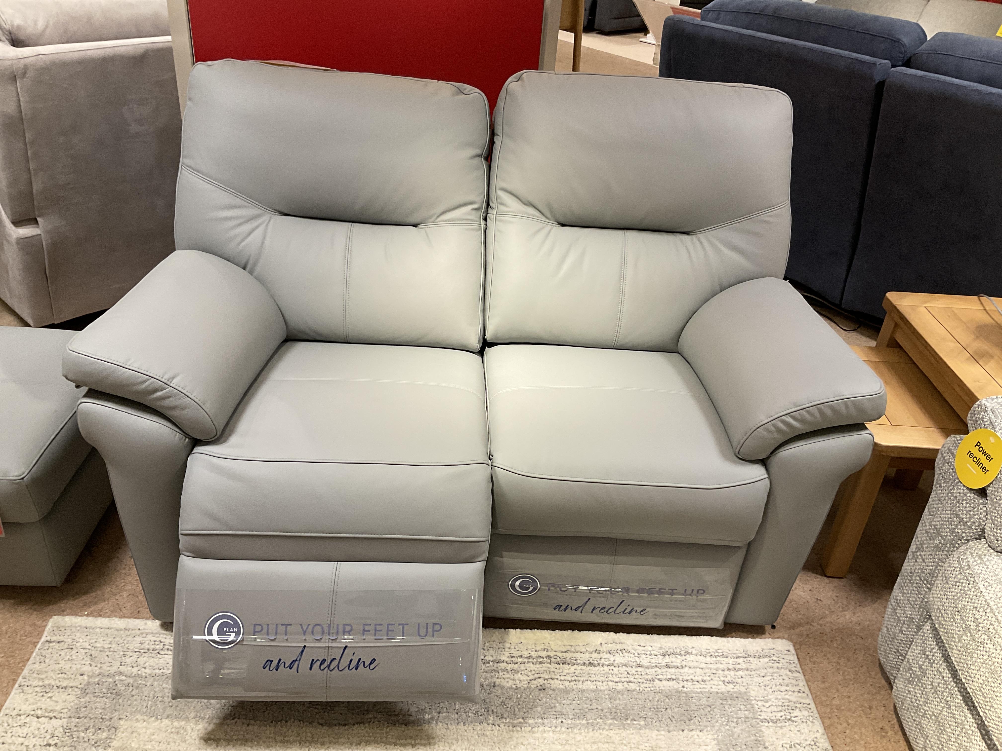 GPLAN SEATTLE 2 SEATER POWER AND FOOTSTOOL IN LEATHER in  on Furniture Village