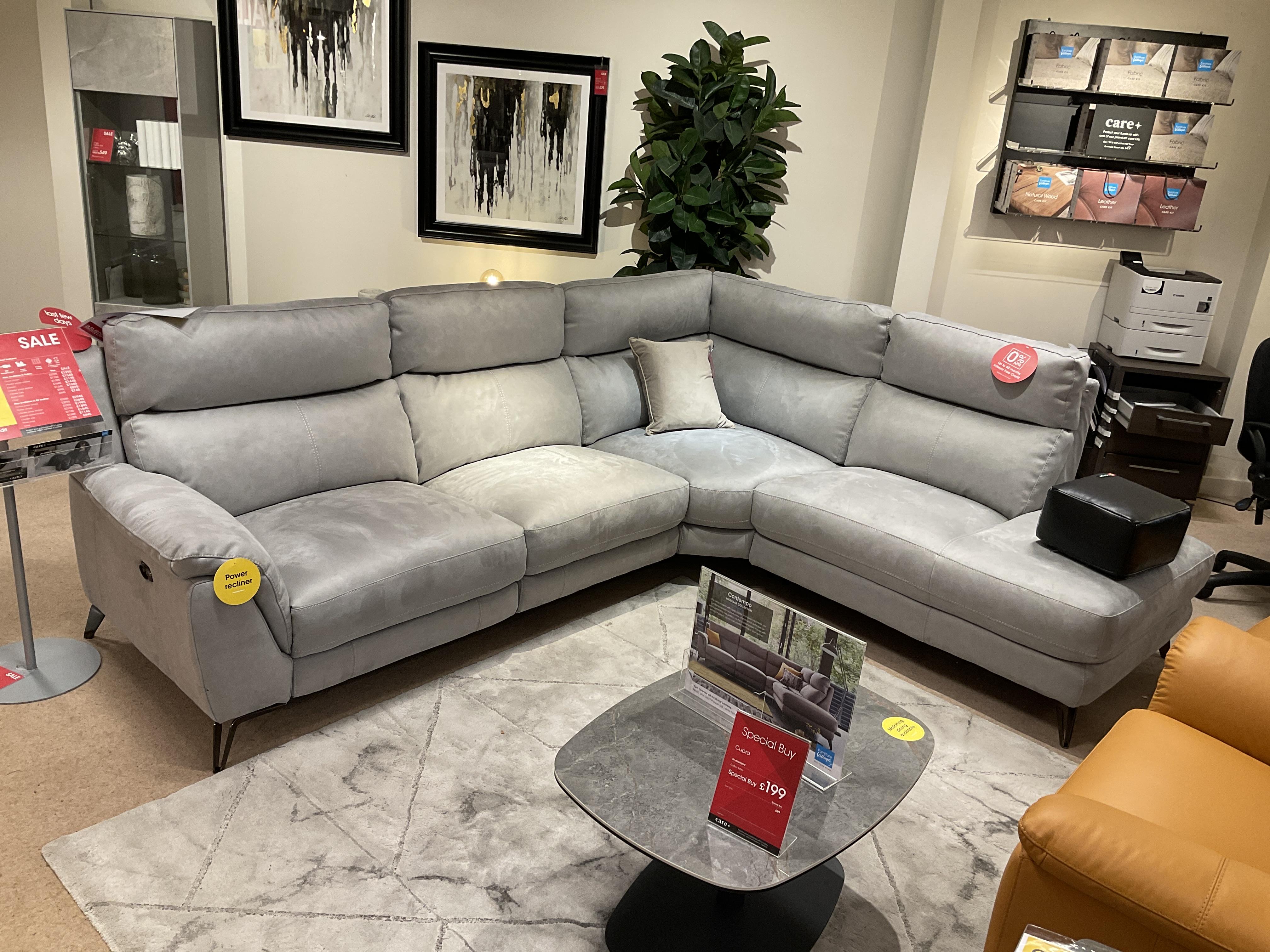 CONTEMPO RHF POWER CORNER CHAISE SOFA in  on Furniture Village