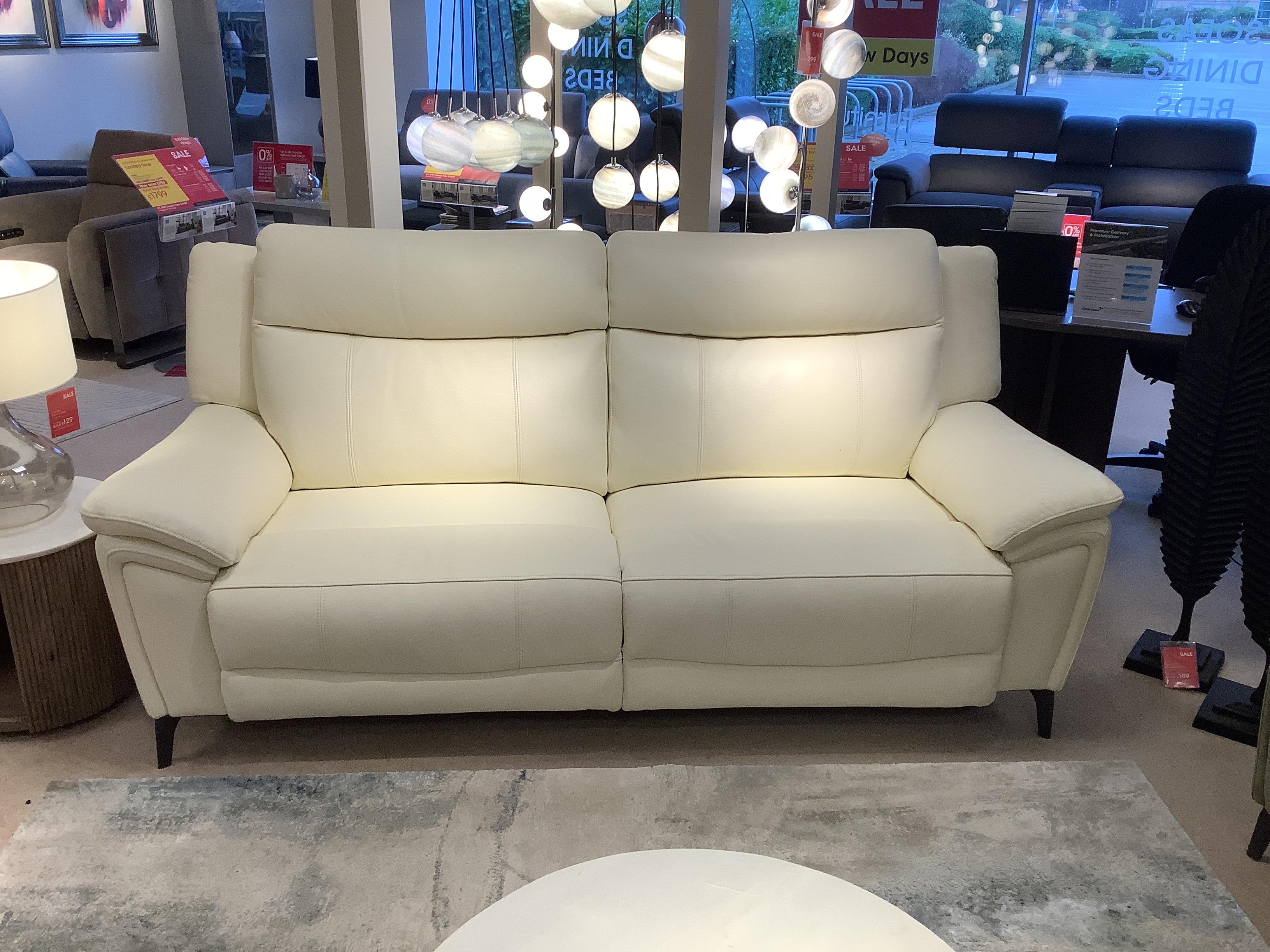 Panache 3 seater, leather, power recliner. in  on Furniture Village