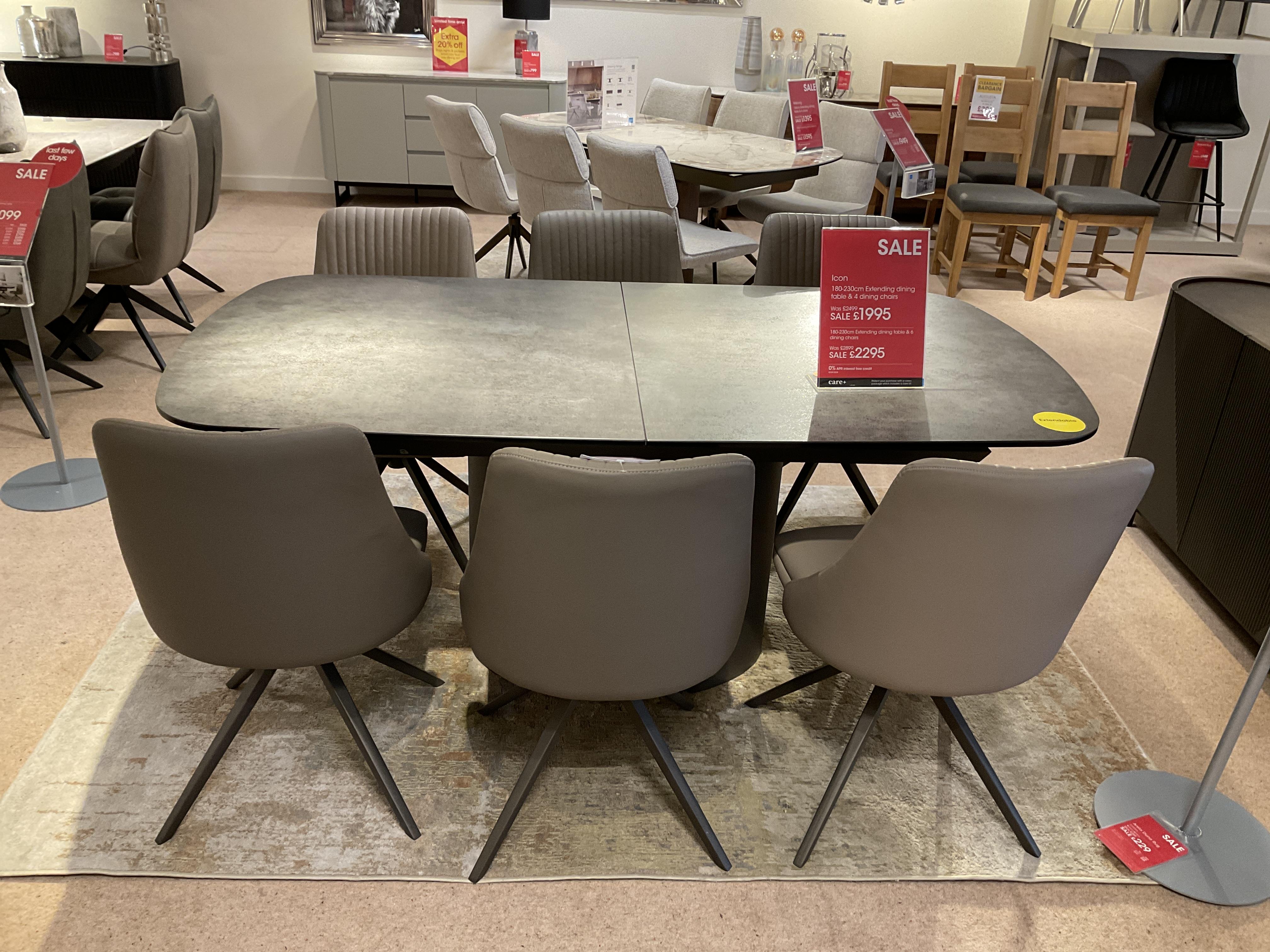 ICON EXT TABLE , 6 CHAIRS AND SIDEBOARD in  on Furniture Village
