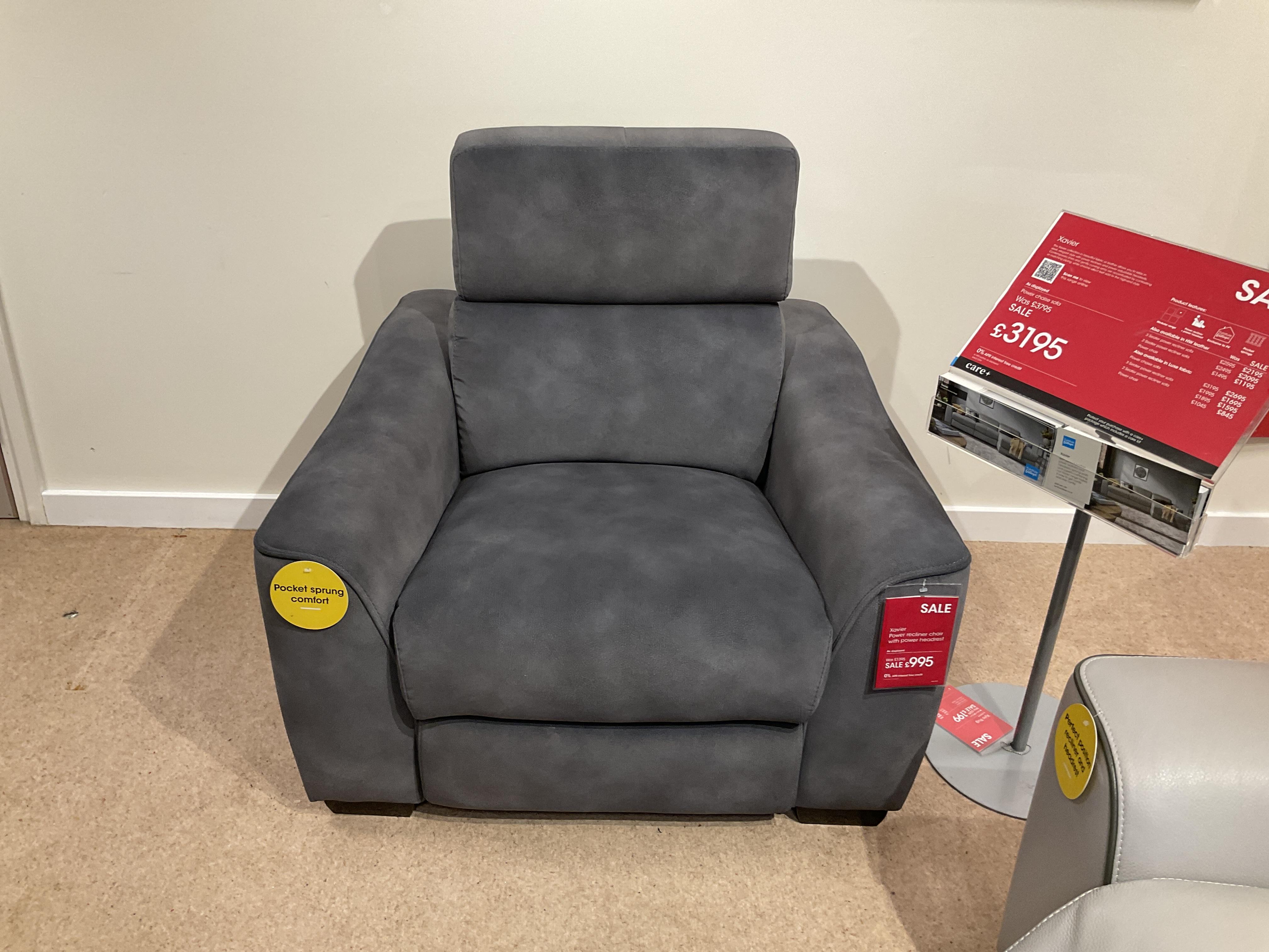 XAVIER ARMCHAIR POWER RECLINER in  on Furniture Village