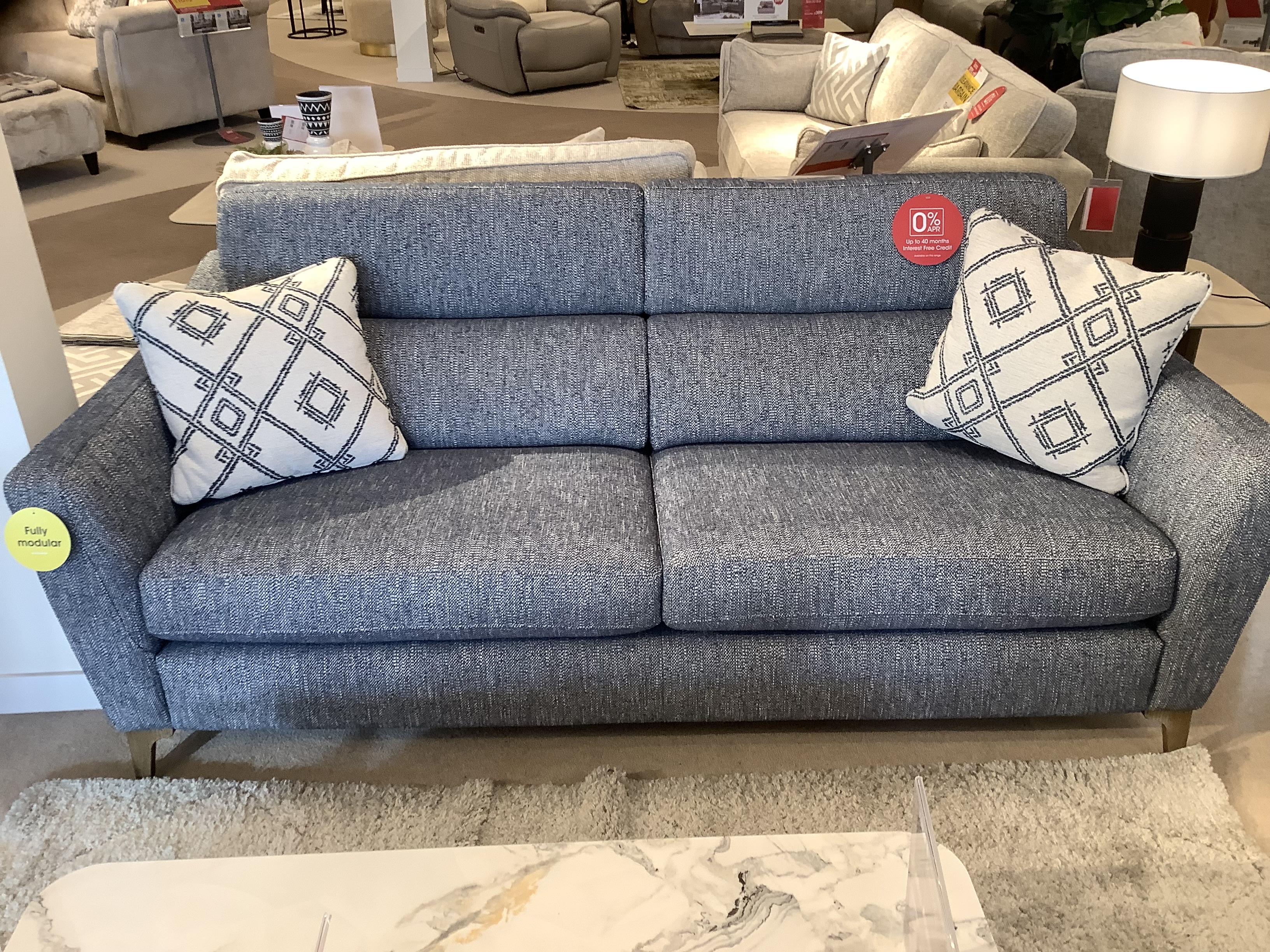 Moderna 3 Seater Static Sofa & Power Chair With Power Headrest in  on Furniture Village