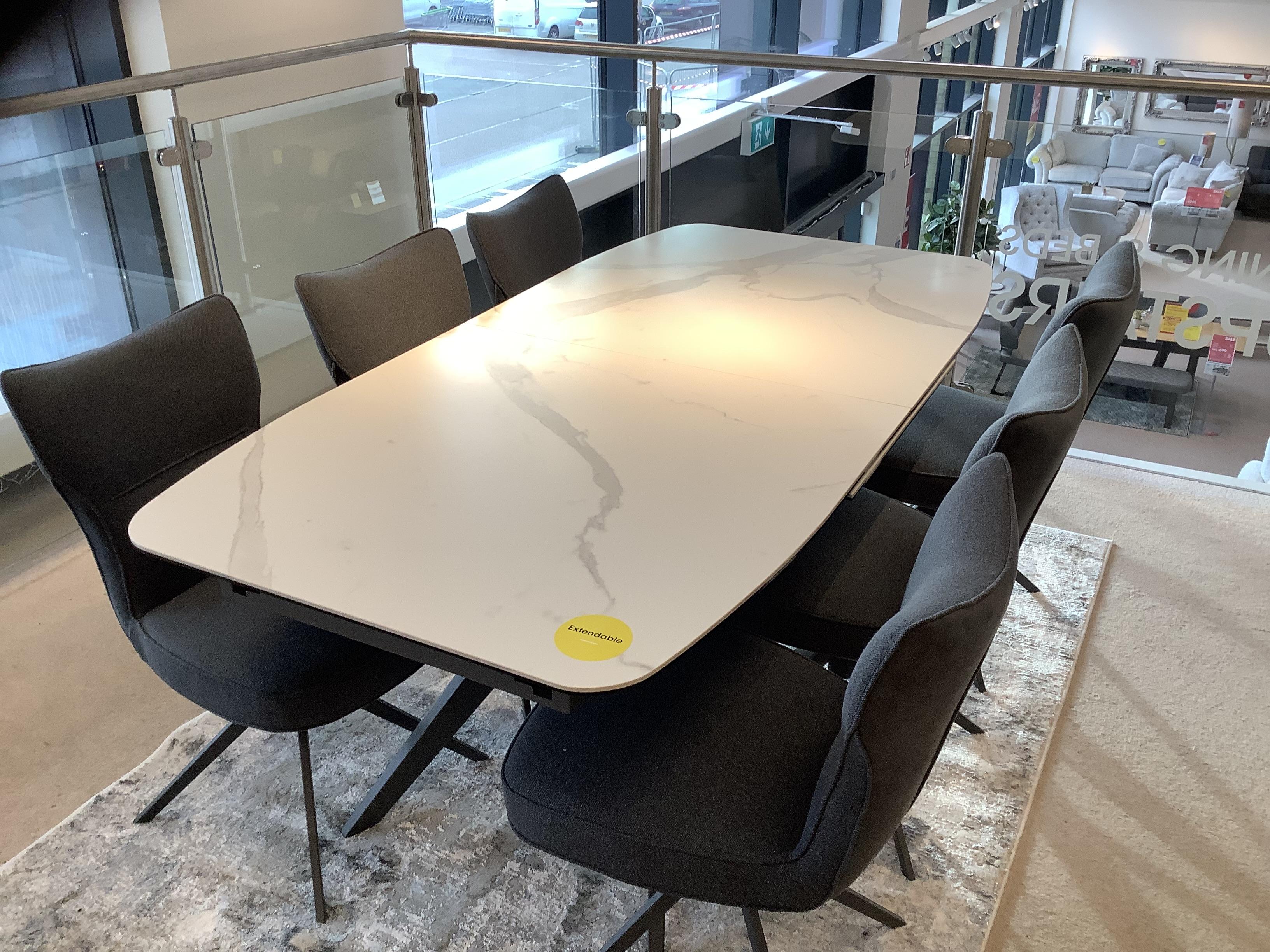 Carrera 180 to 240 Pop Up Table With  6 Chairs in  on Furniture Village