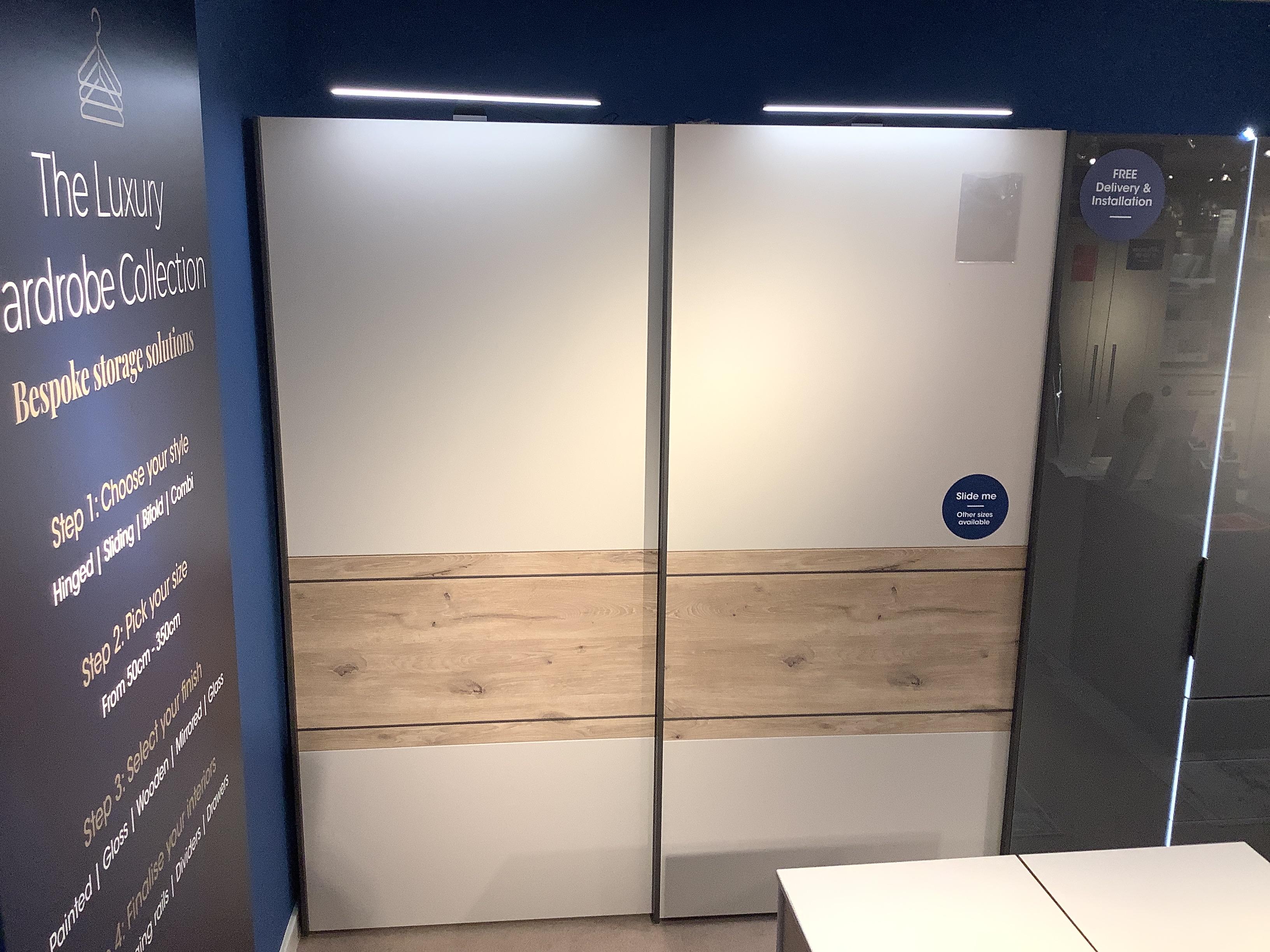 Tulio 200cm wardrobe, 5 draw chest 80cm and 5 draw chest 40cm in  on Furniture Village