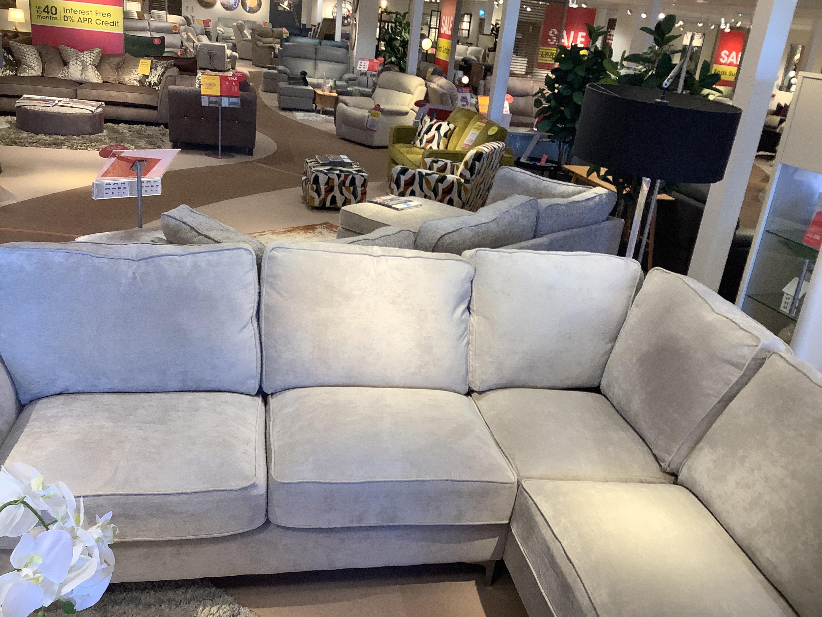 Legend right hand facings corner sofa with swivel chair in  on Furniture Village