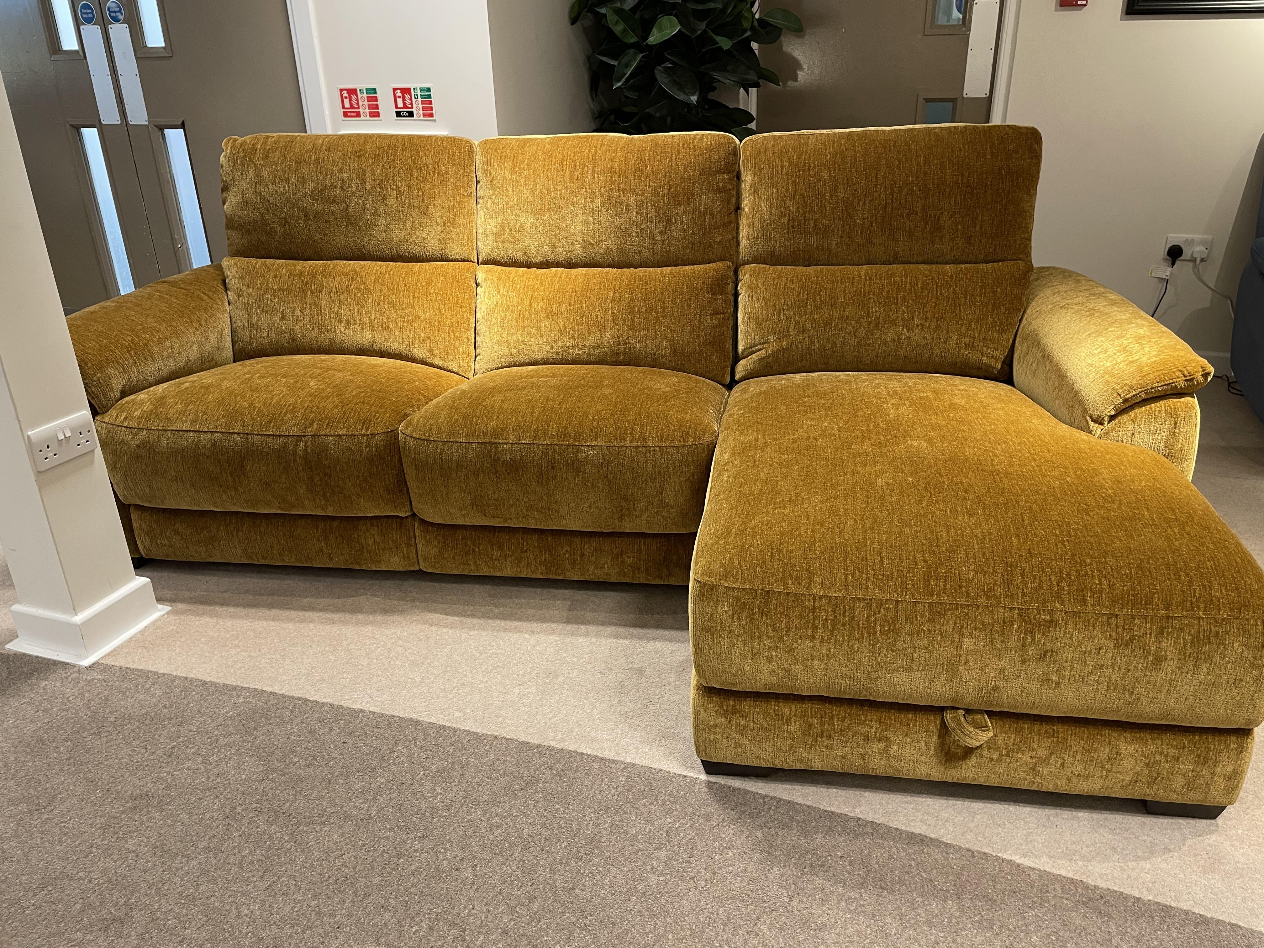 Saffron 3 seater chaise & stool in  on Furniture Village