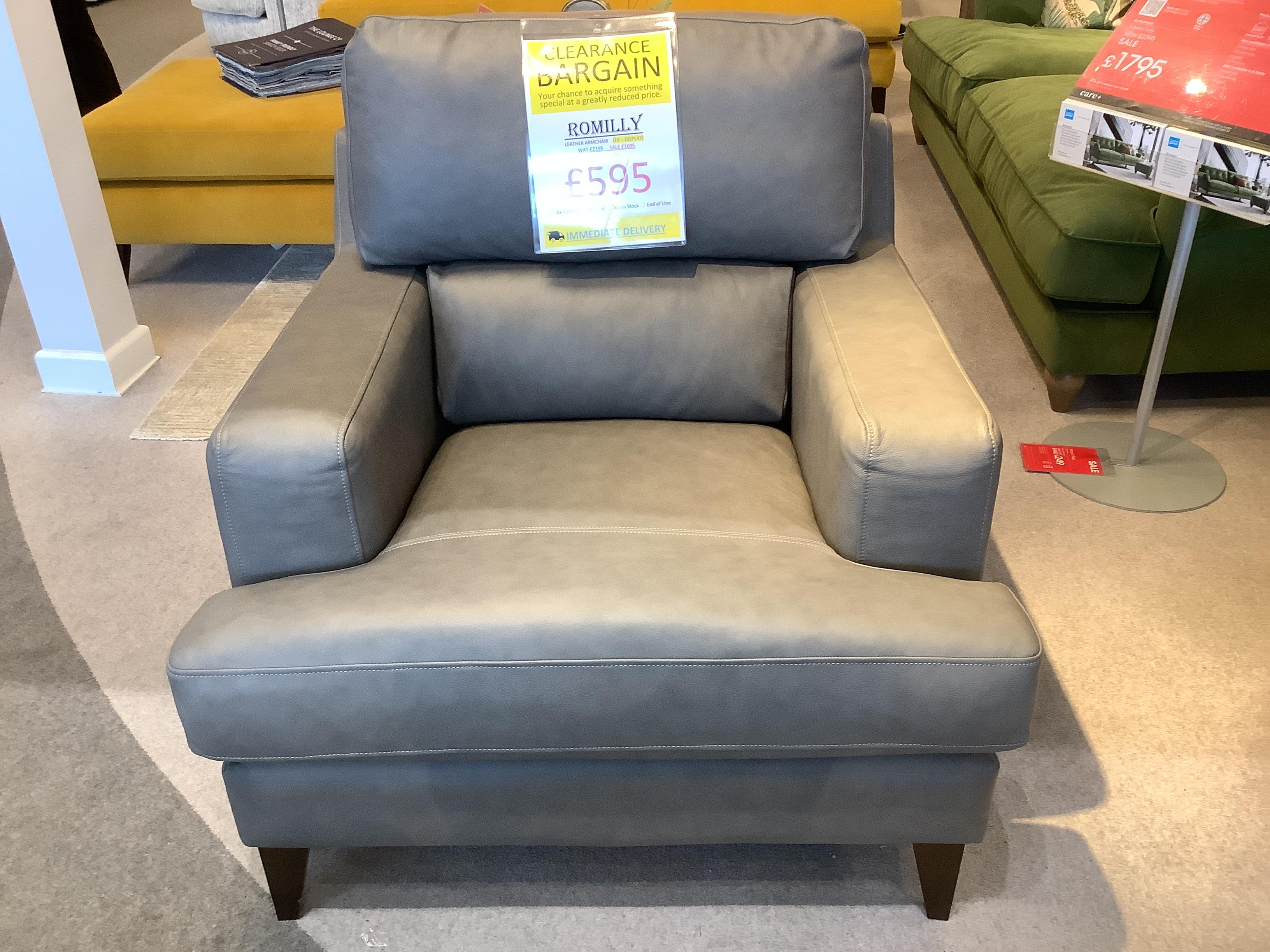 Romilly Leather Armchair in  on Furniture Village