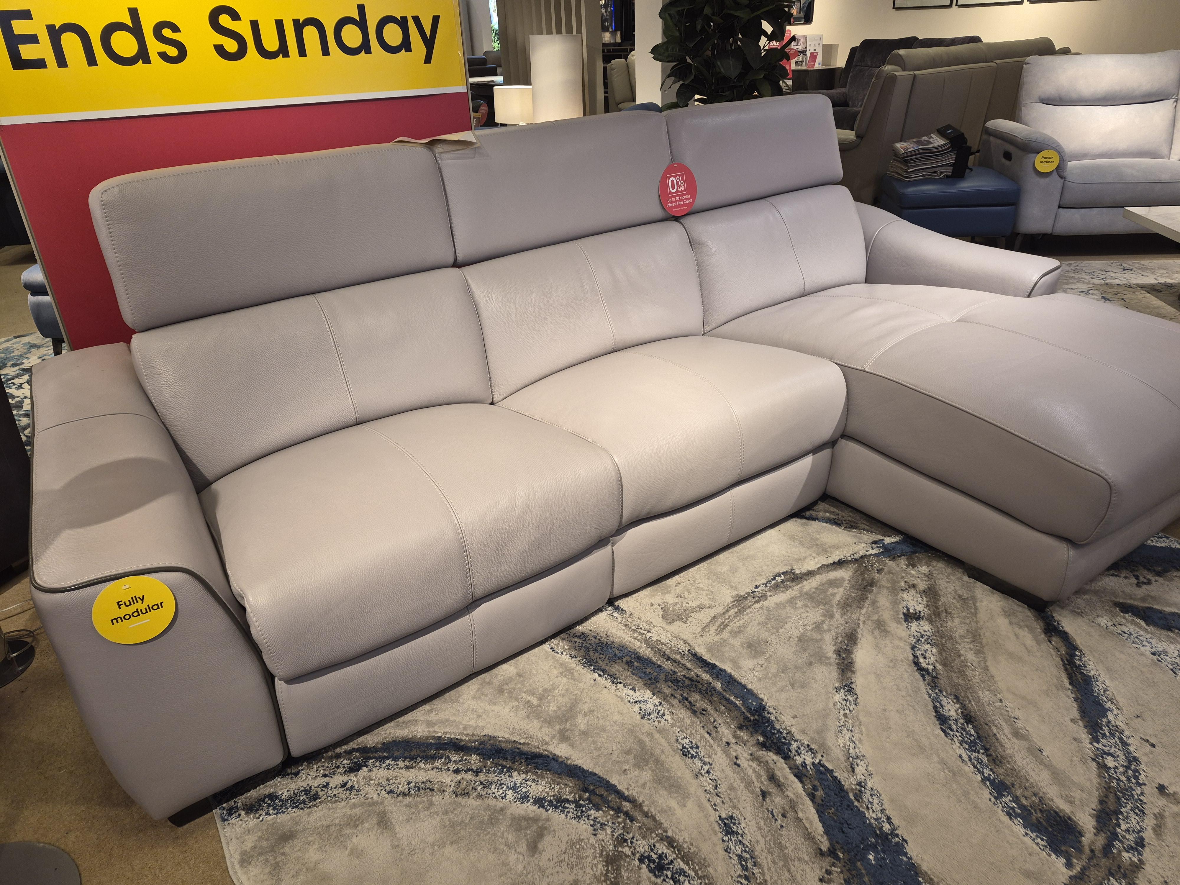 Xavier RHF Power leather Sofa in  on Furniture Village