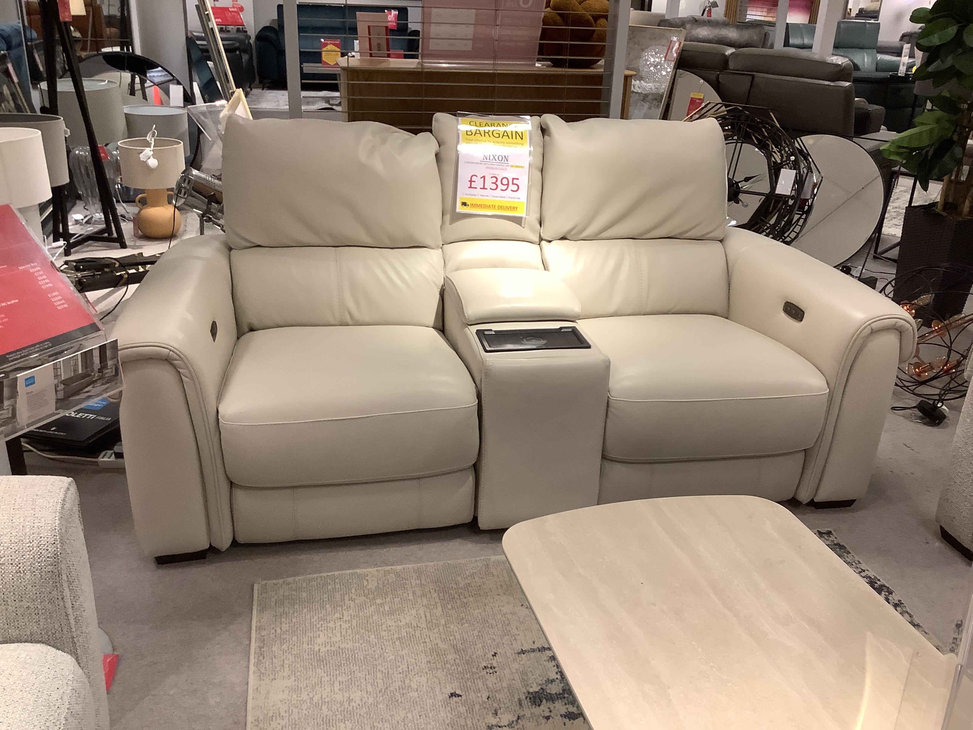 Nixon 2 Seater Power Recliner With Console in  on Furniture Village