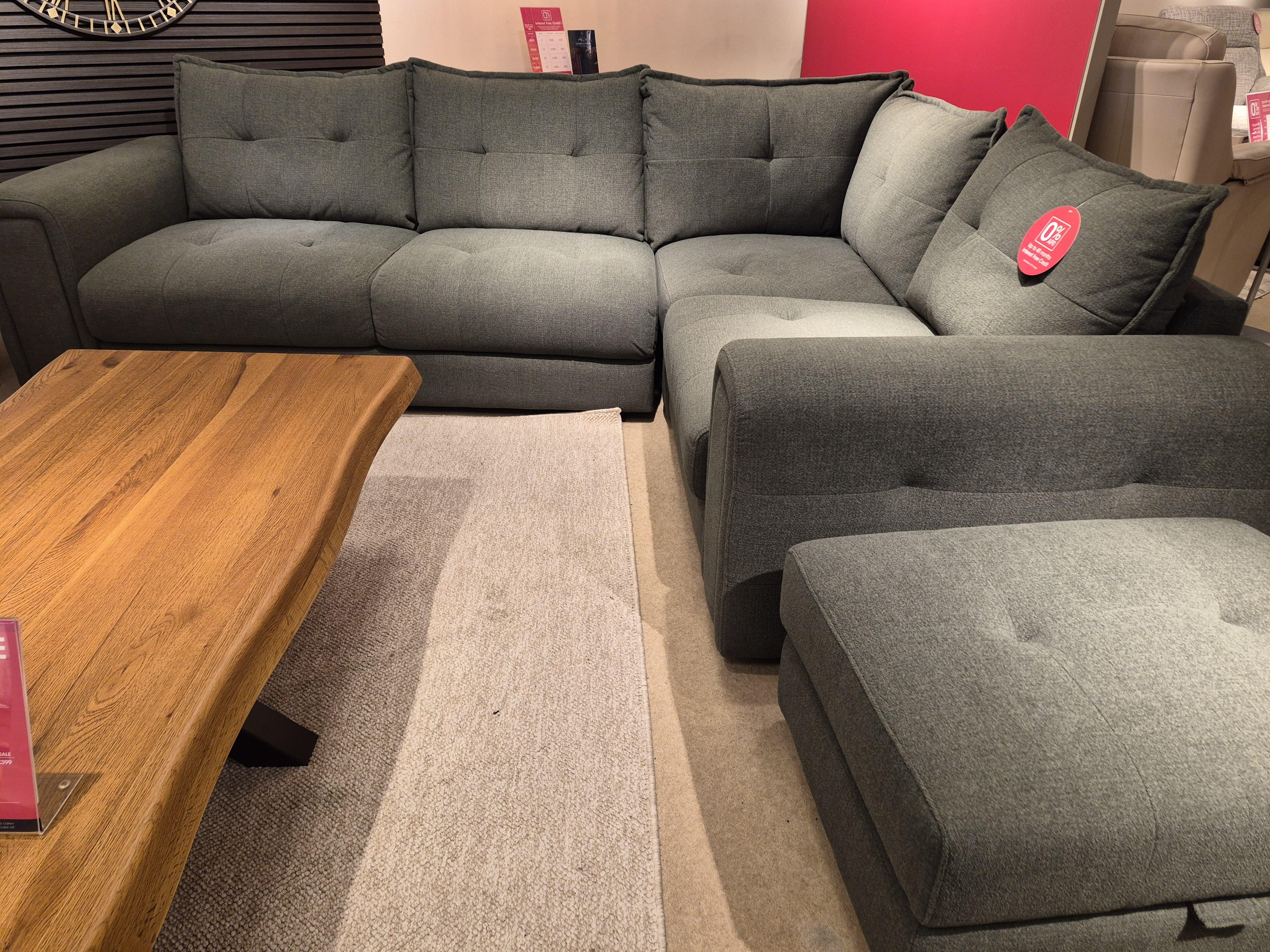 Goliath RHF Corner Sofa and Storage Footstool in  on Furniture Village