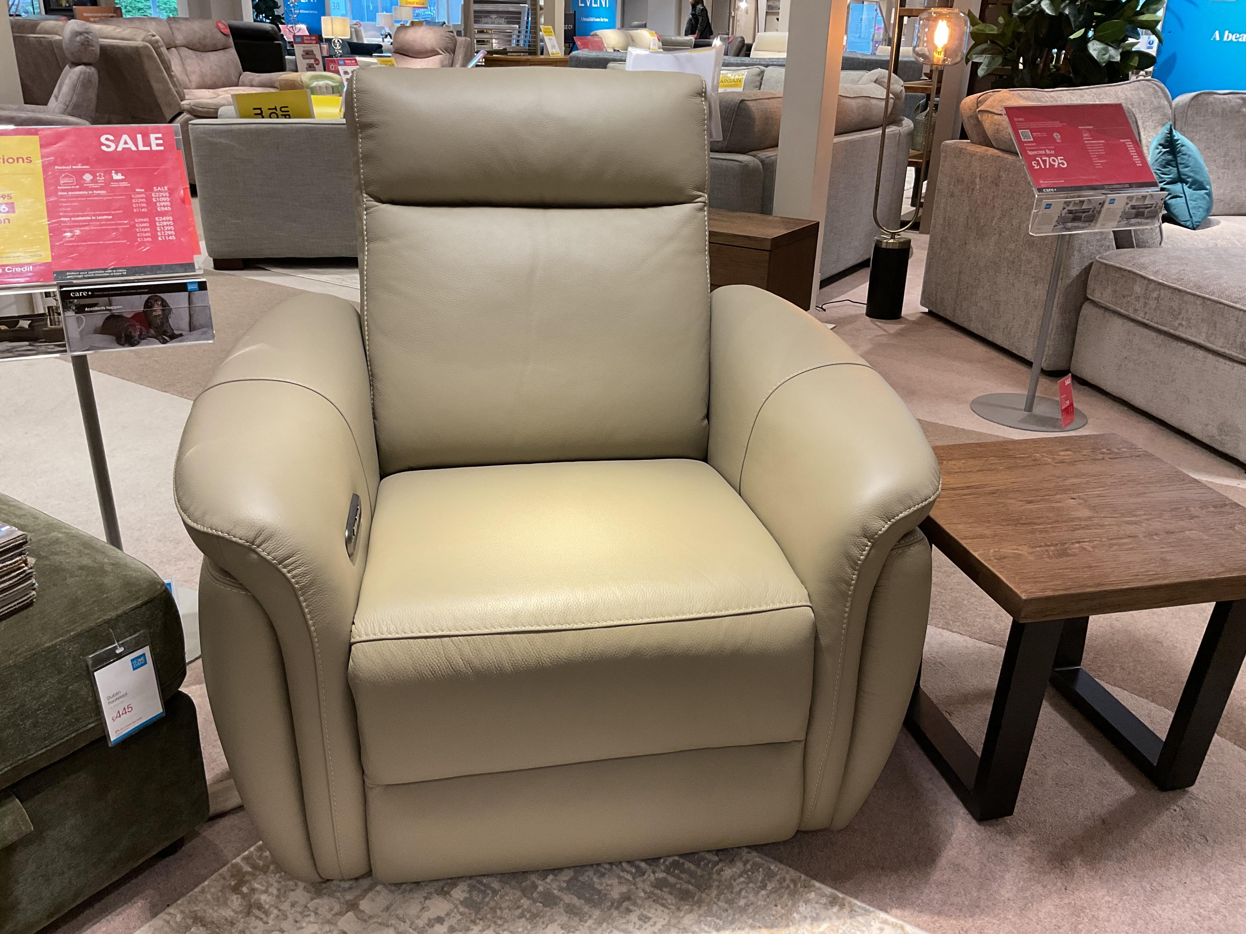 Dublin Armchair With Power Recliner & Power Headrest in  on Furniture Village