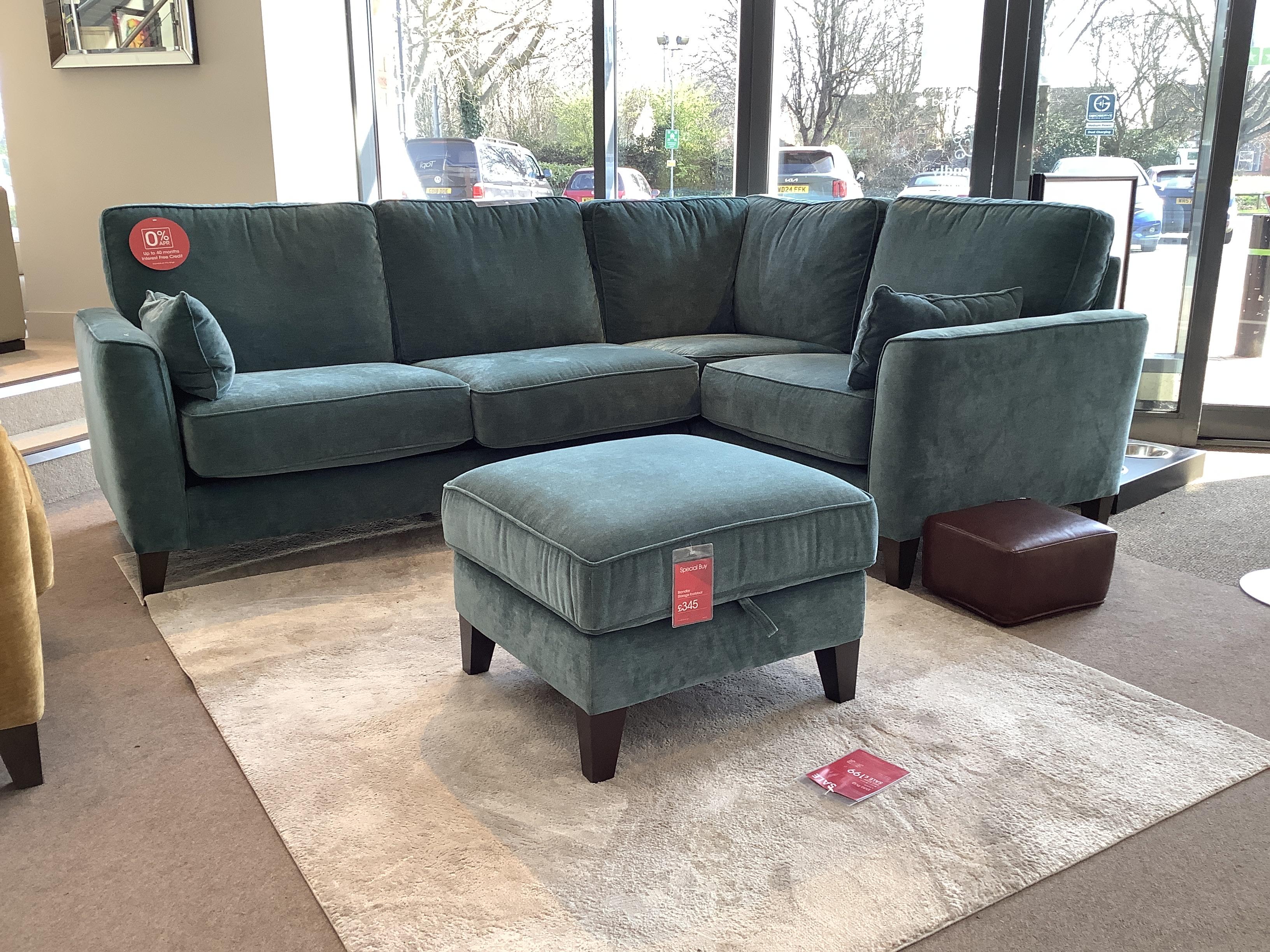 Brondby RHF Corner Sofa, Storage Stool & Armchair in  on Furniture Village