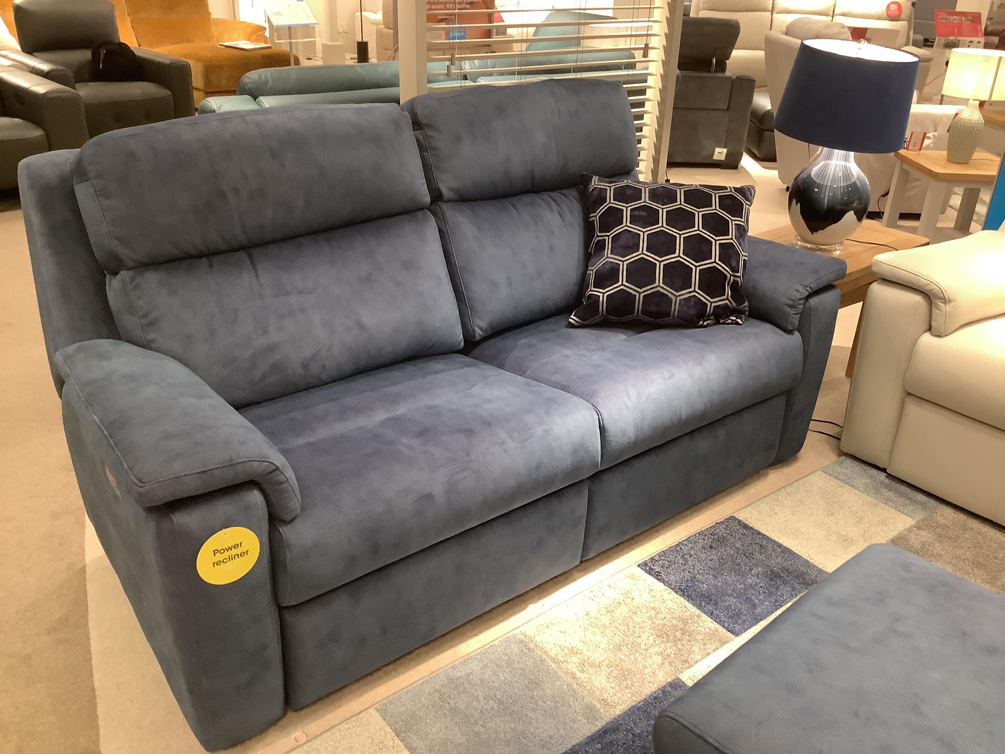 Thornbury 3 seater power sofa, power chair with h/r and lumbar & footstool in  on Furniture Village