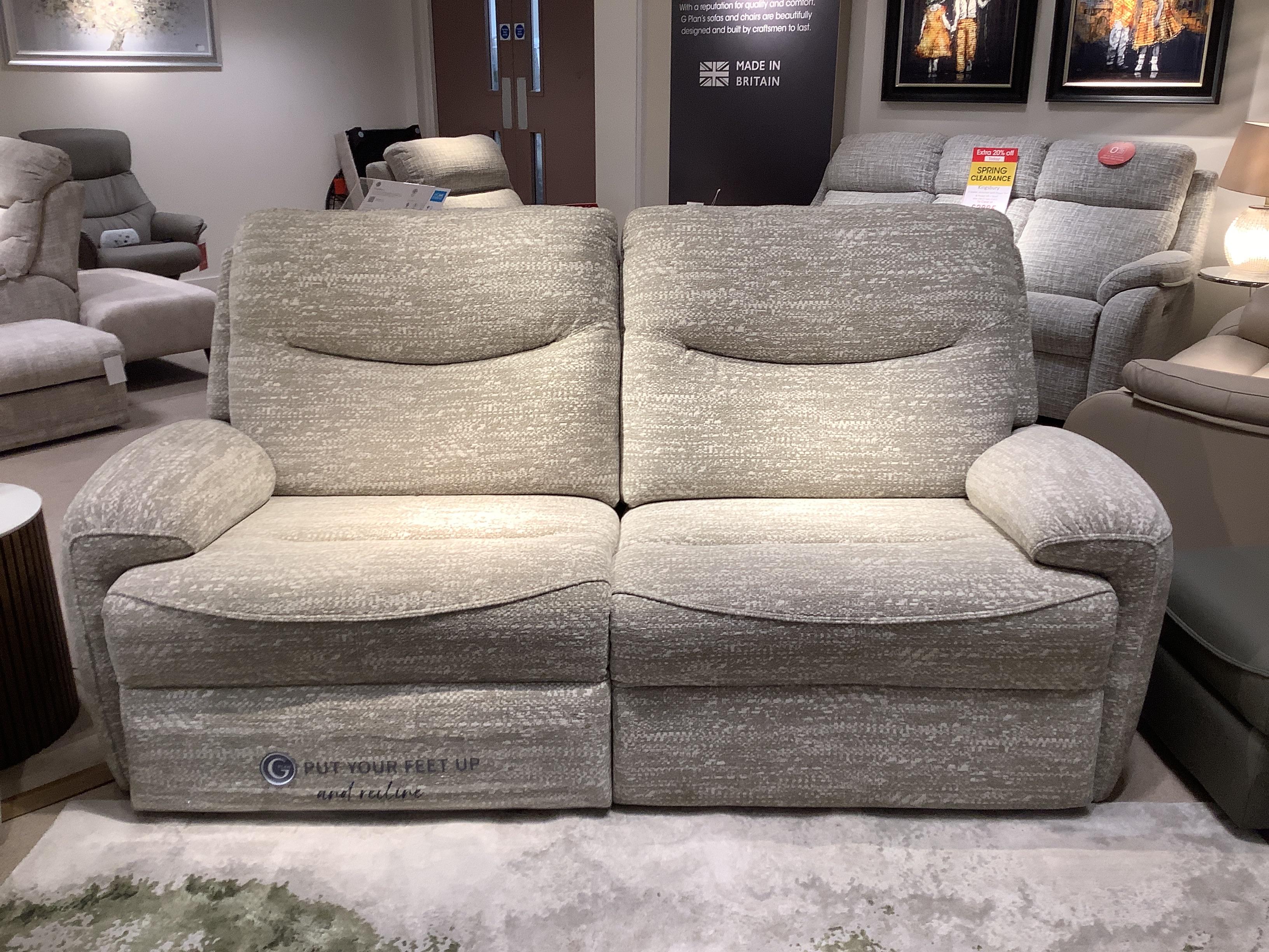 Amesbury 3 seater power recliner, Armchair power, power headrest, lumbar and heated seat and Stourage Footstool in  on Furniture Village