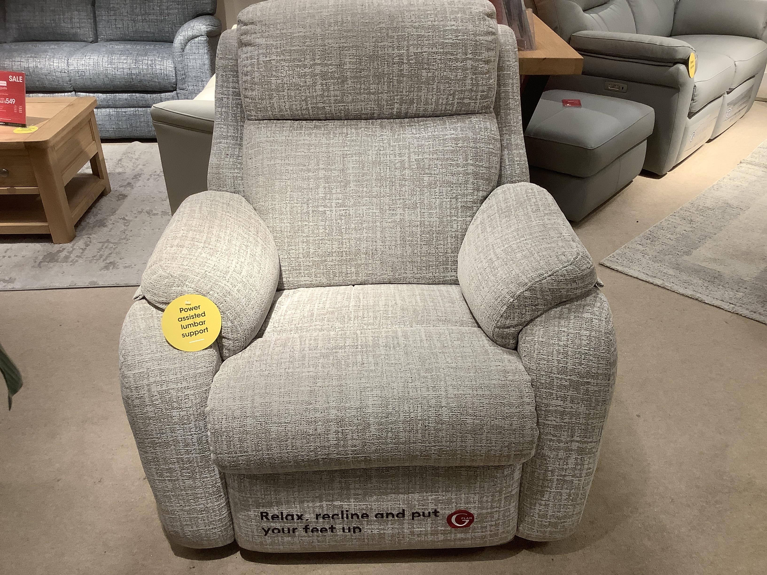 Kingsbury Power Chair with power headrests and power lumbar in  on Furniture Village