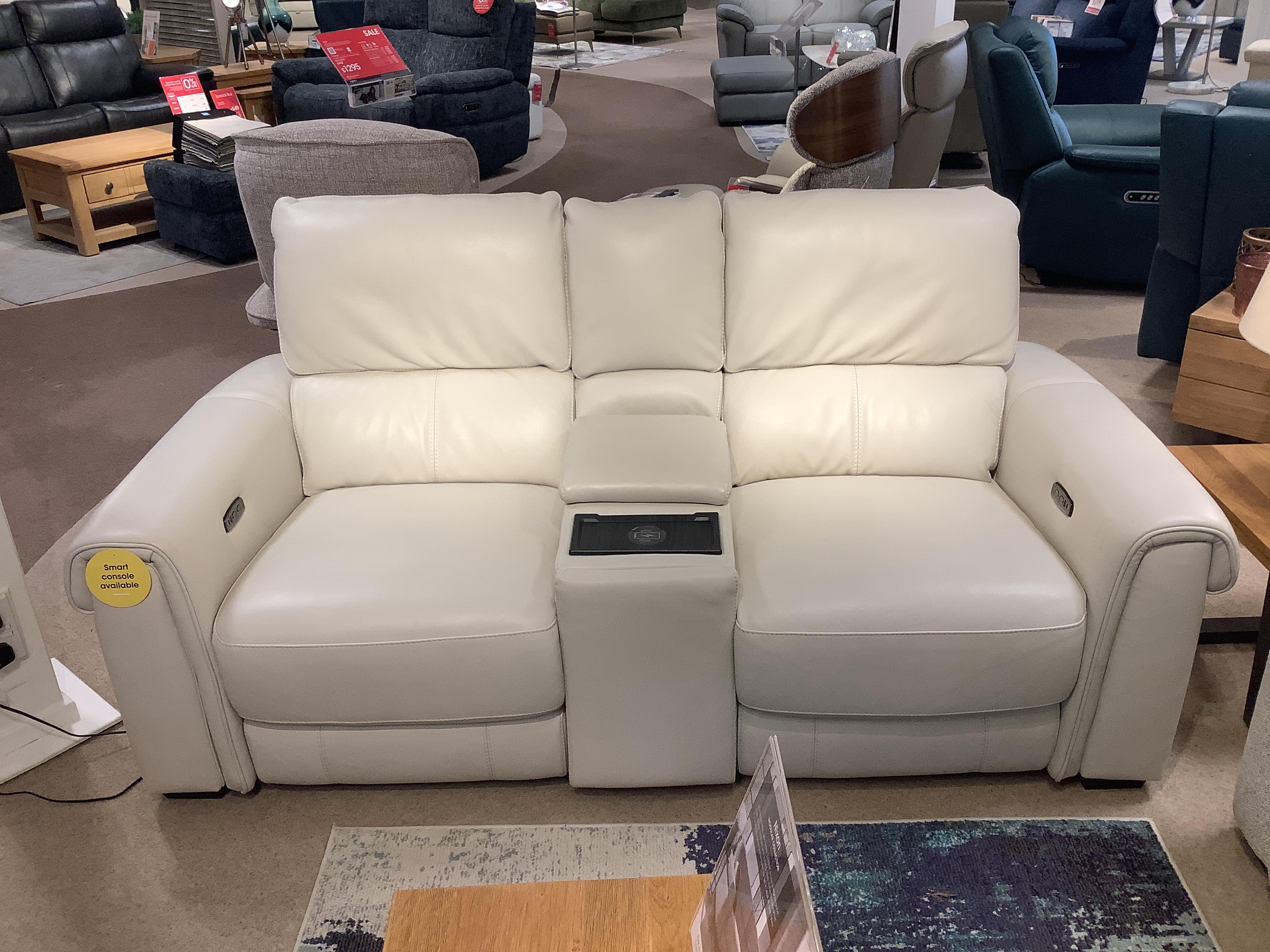 Nixon 2 seater power sofa with console in  on Furniture Village