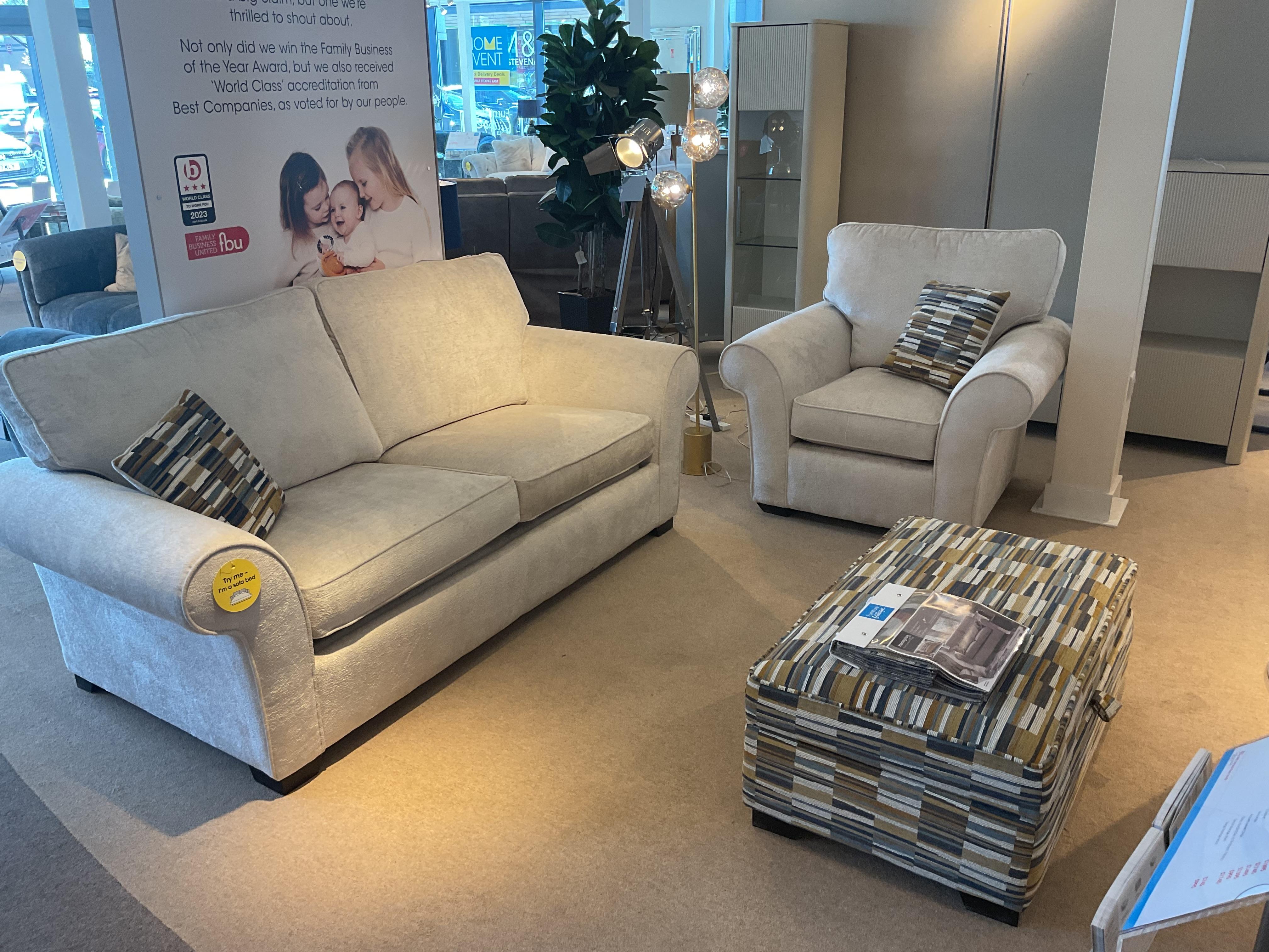 Hedingham 3 Seater sofa bed Chair&Stool in  on Furniture Village