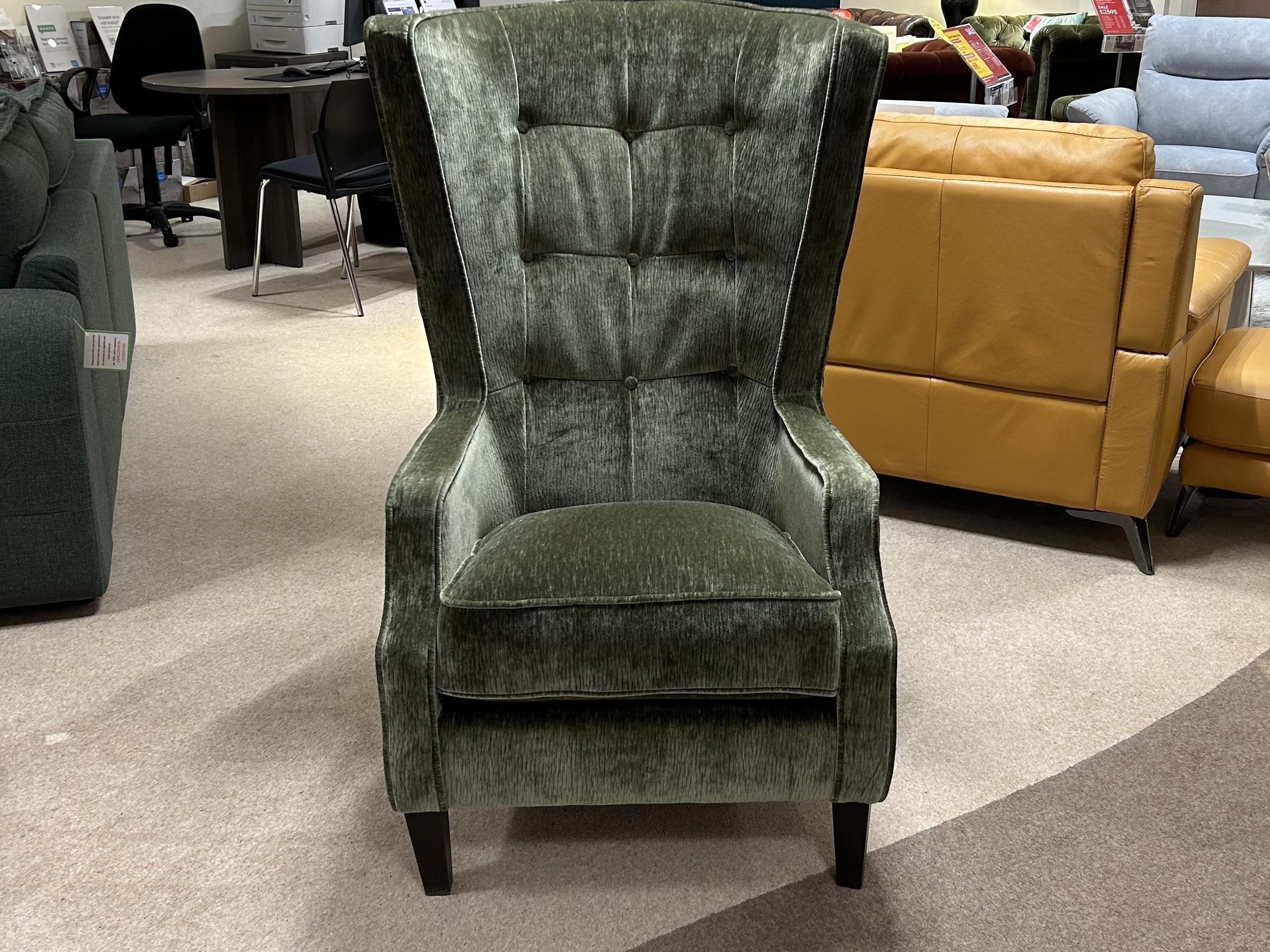 Garland accent chair in cali olive in  on Furniture Village