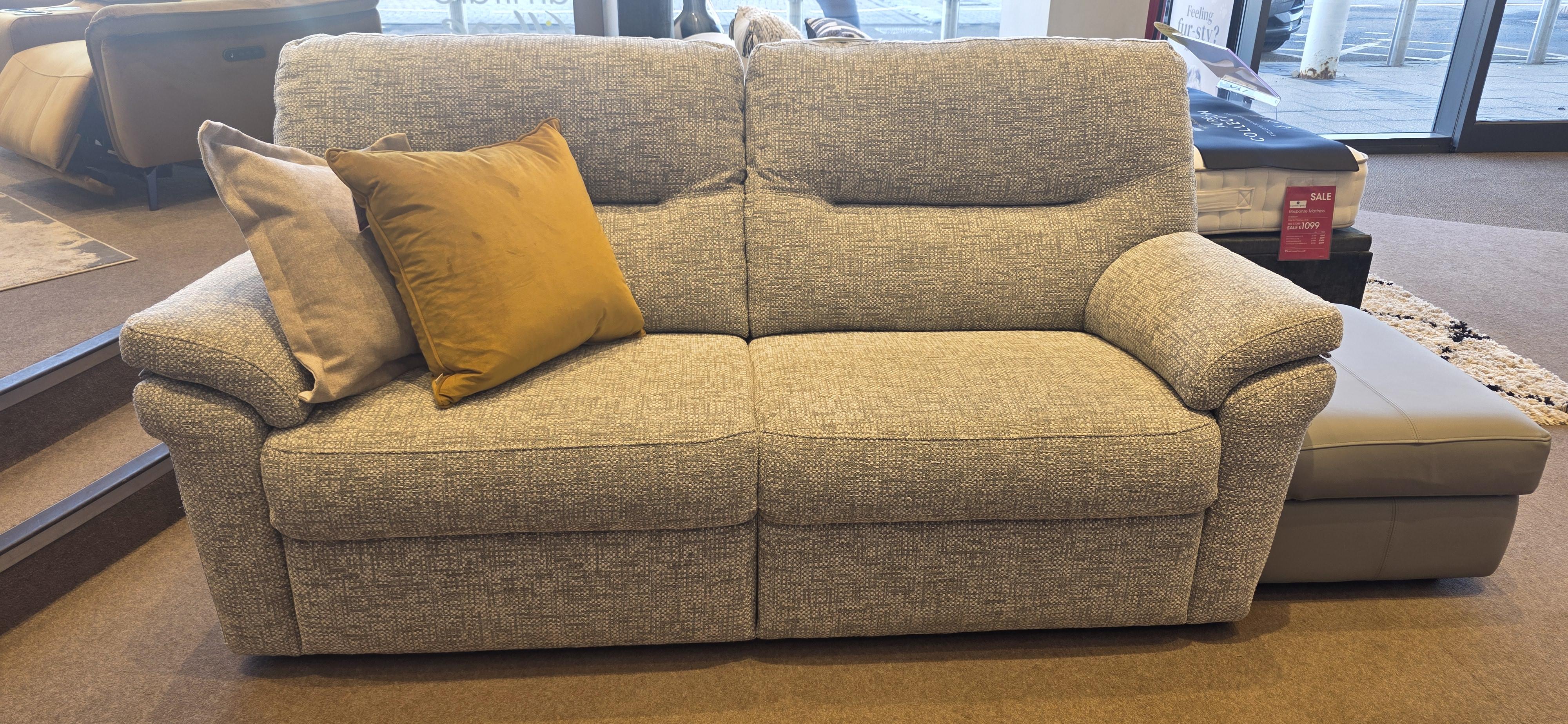 Seattle 3 Seater Fabric and Leather Footstool in  on Furniture Village