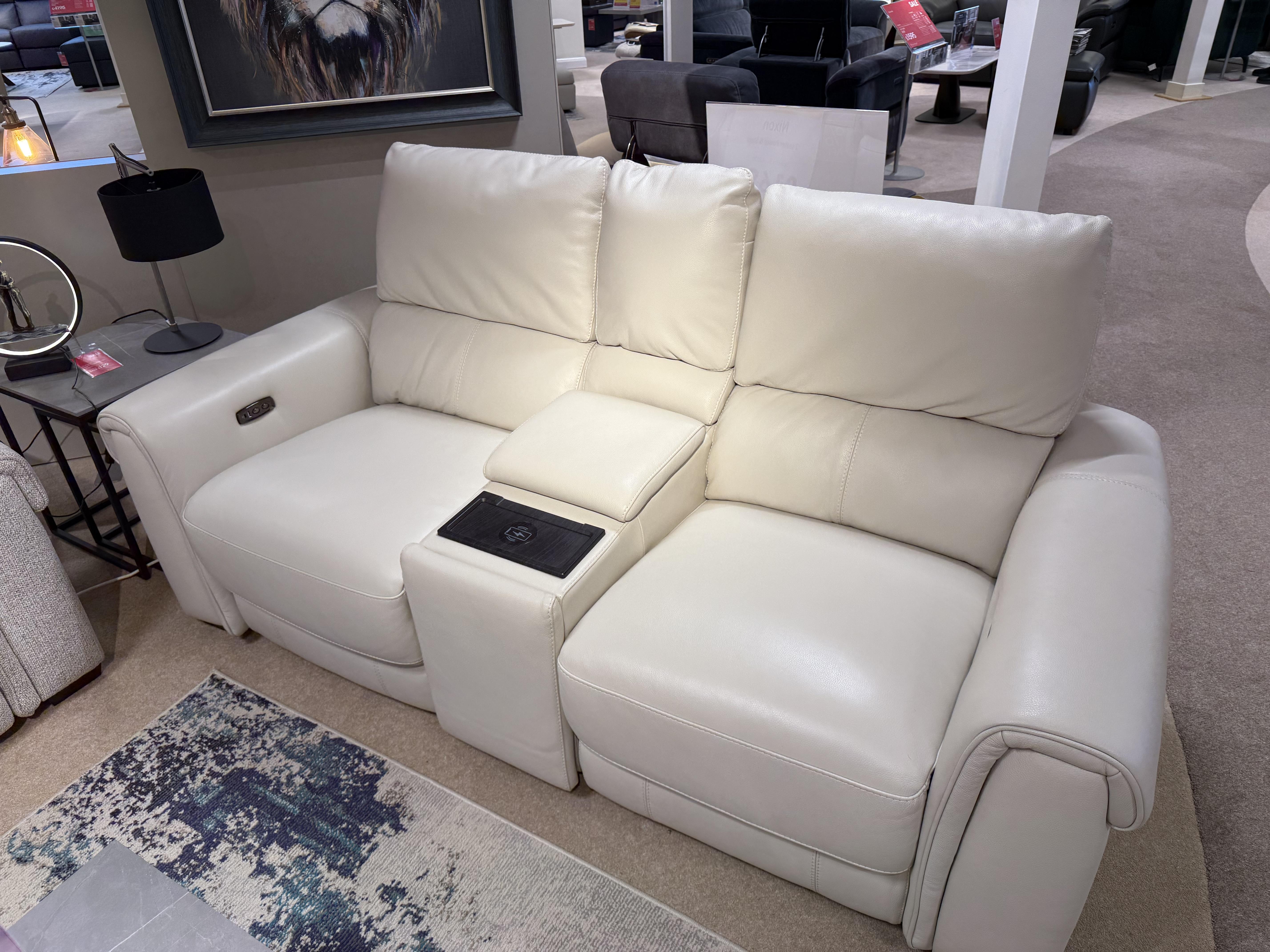 Nixon 2 seater power recliner & cup holder in  on Furniture Village