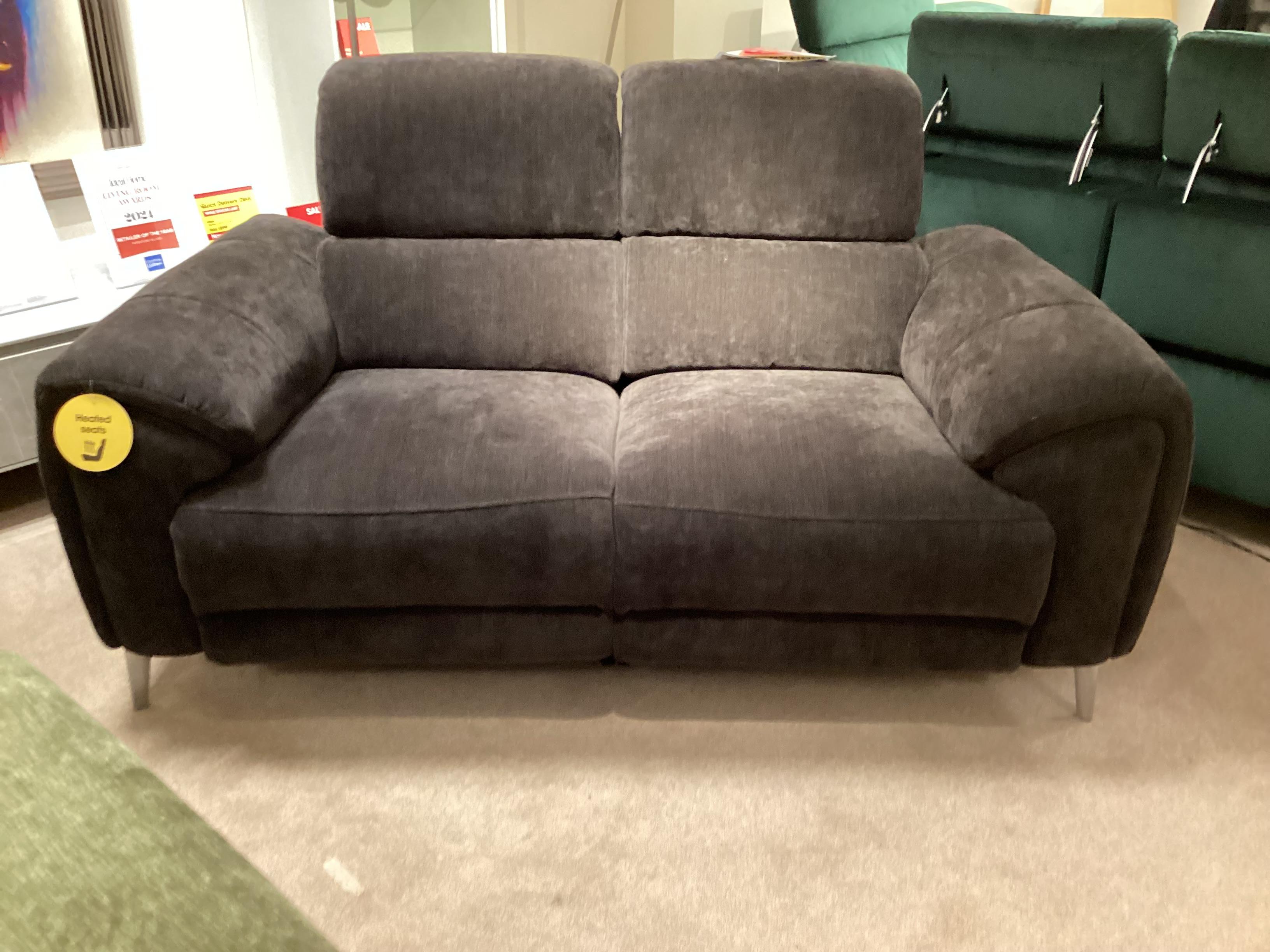 Vino 2 Seater Power Recliner with power headrests/heated seats and Storage stool in  on Furniture Village