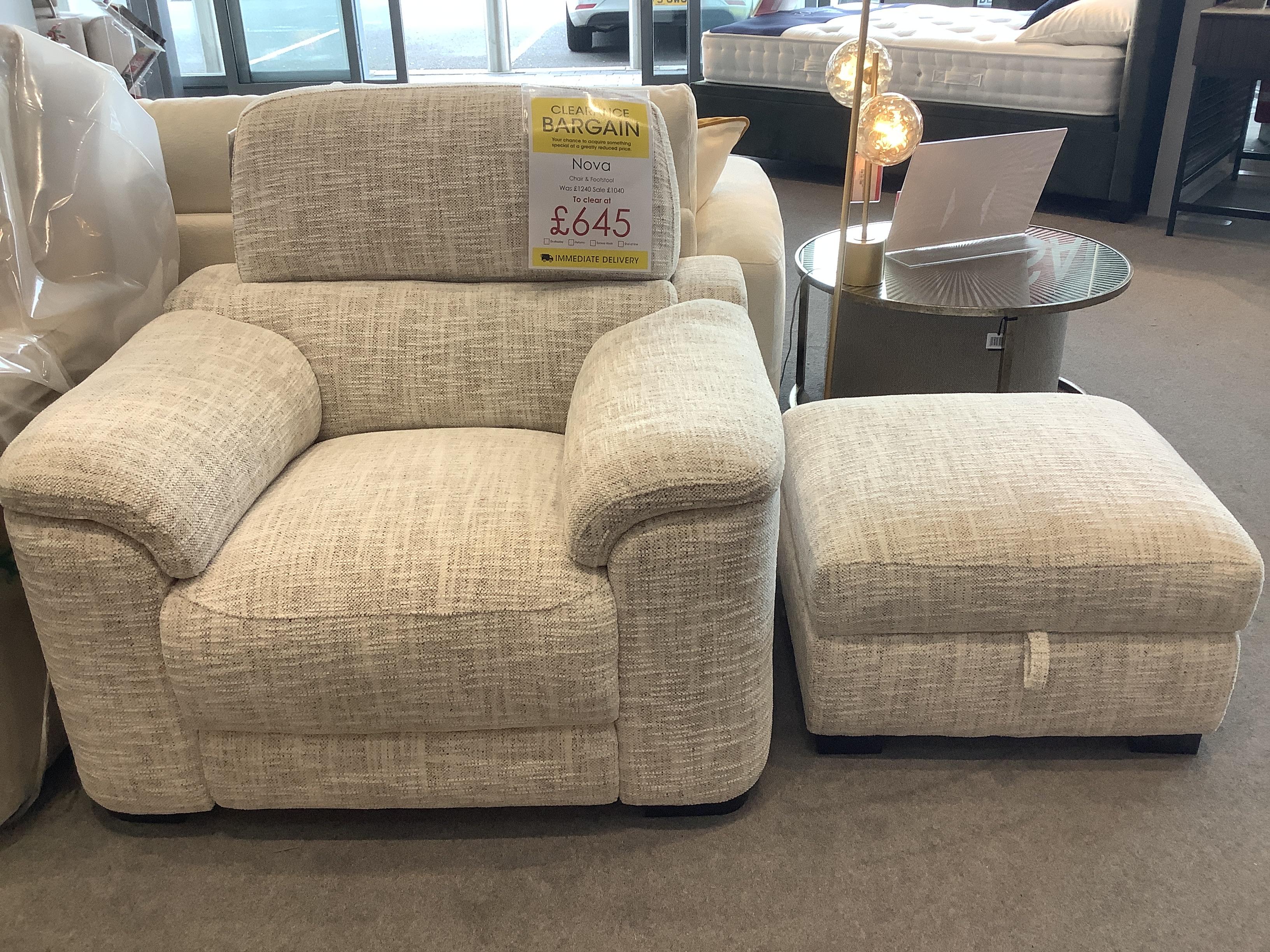 Nova Chair And Footstool in  on Furniture Village