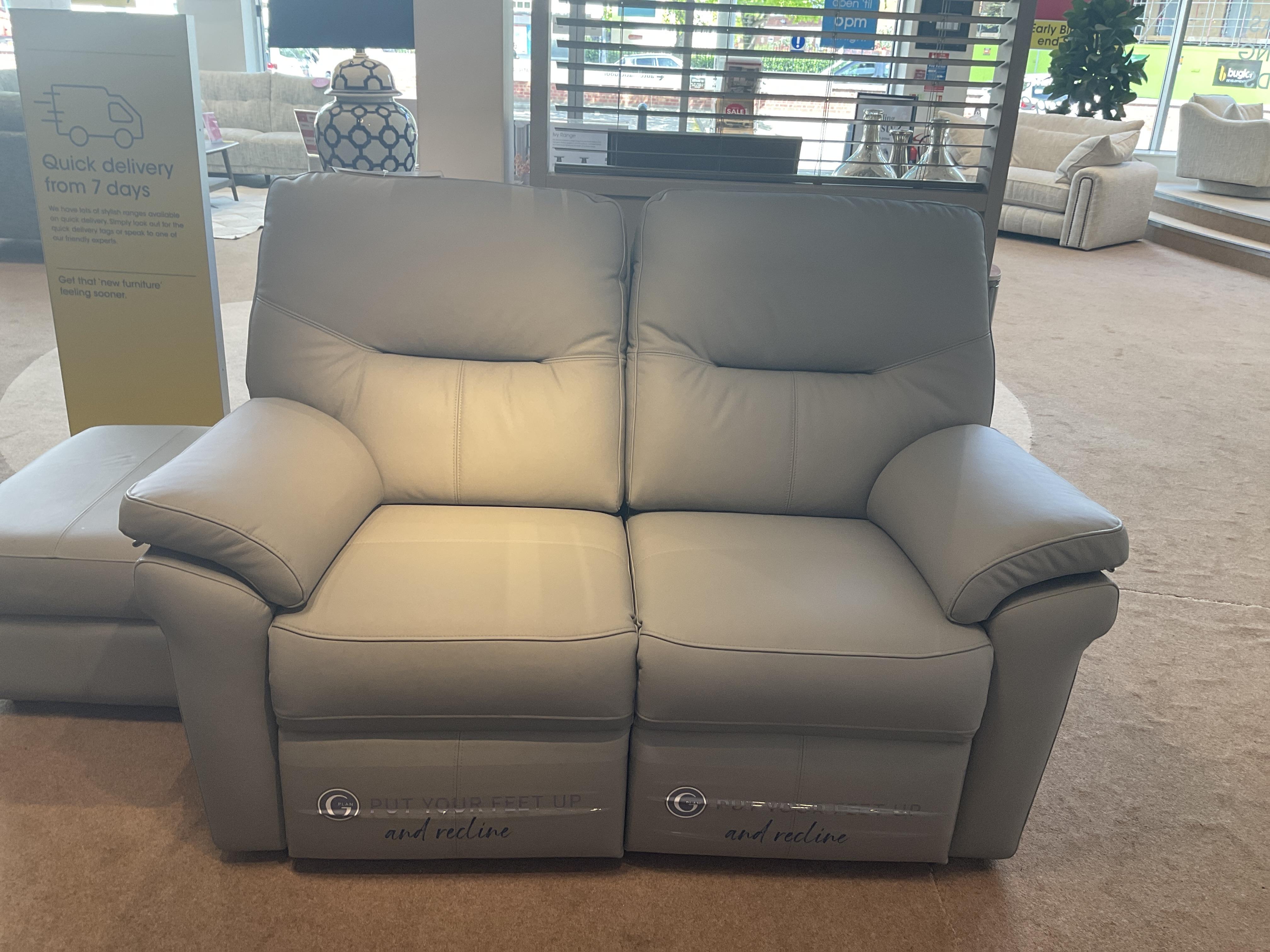 GPLAN 2 SEATER POWER AND STOOL in  on Furniture Village