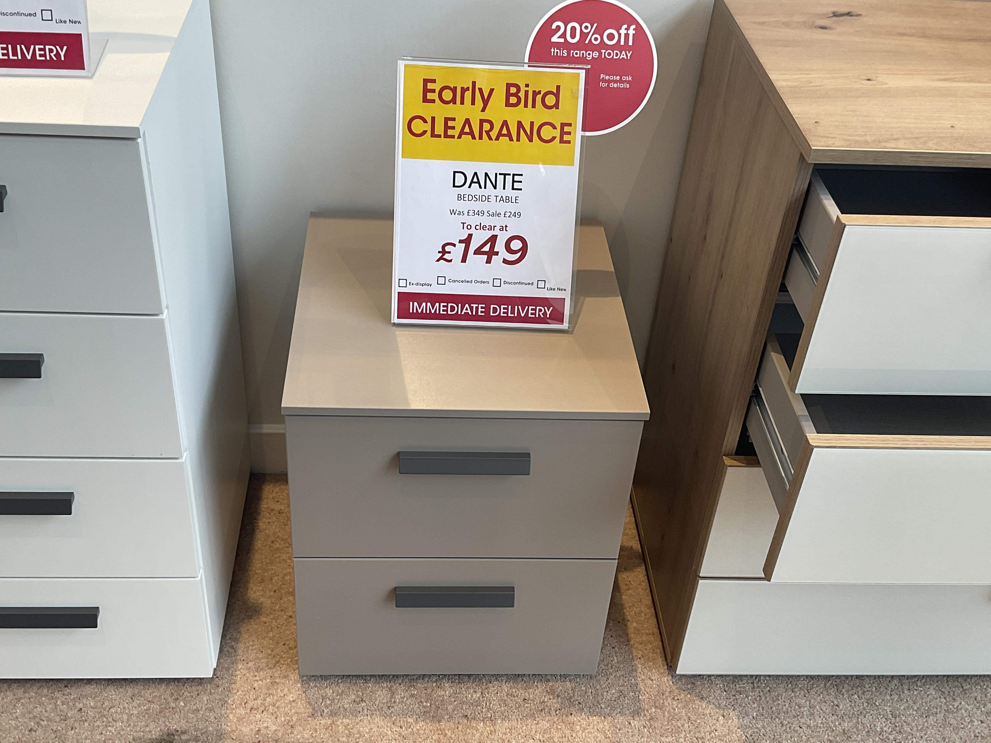 DANTE BEDSIDE TABLE in  on Furniture Village