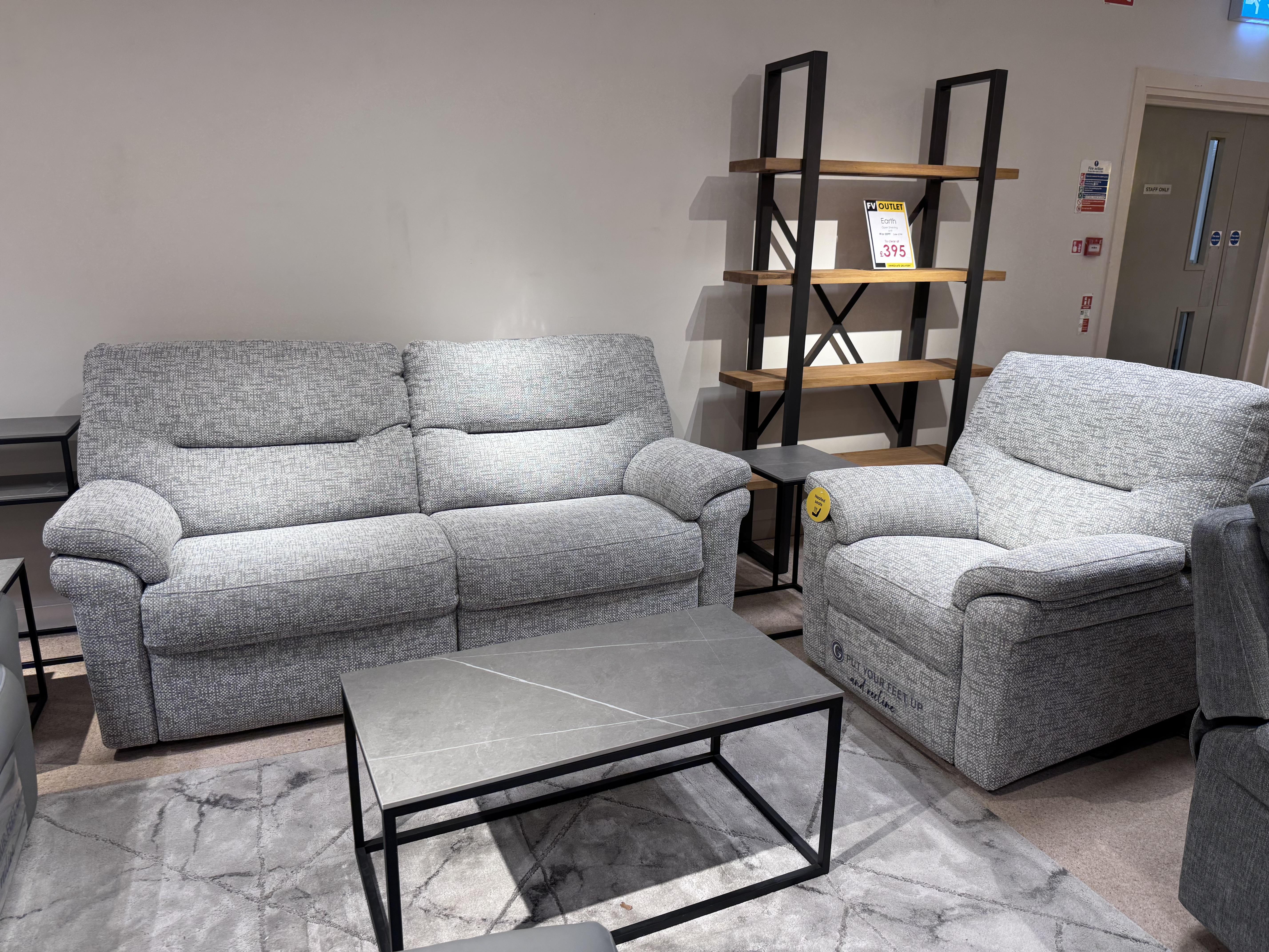 Fabric 3-Seater Static Sofa, & PowerChair, Power Lumbar & Htd Seats in  on Furniture Village