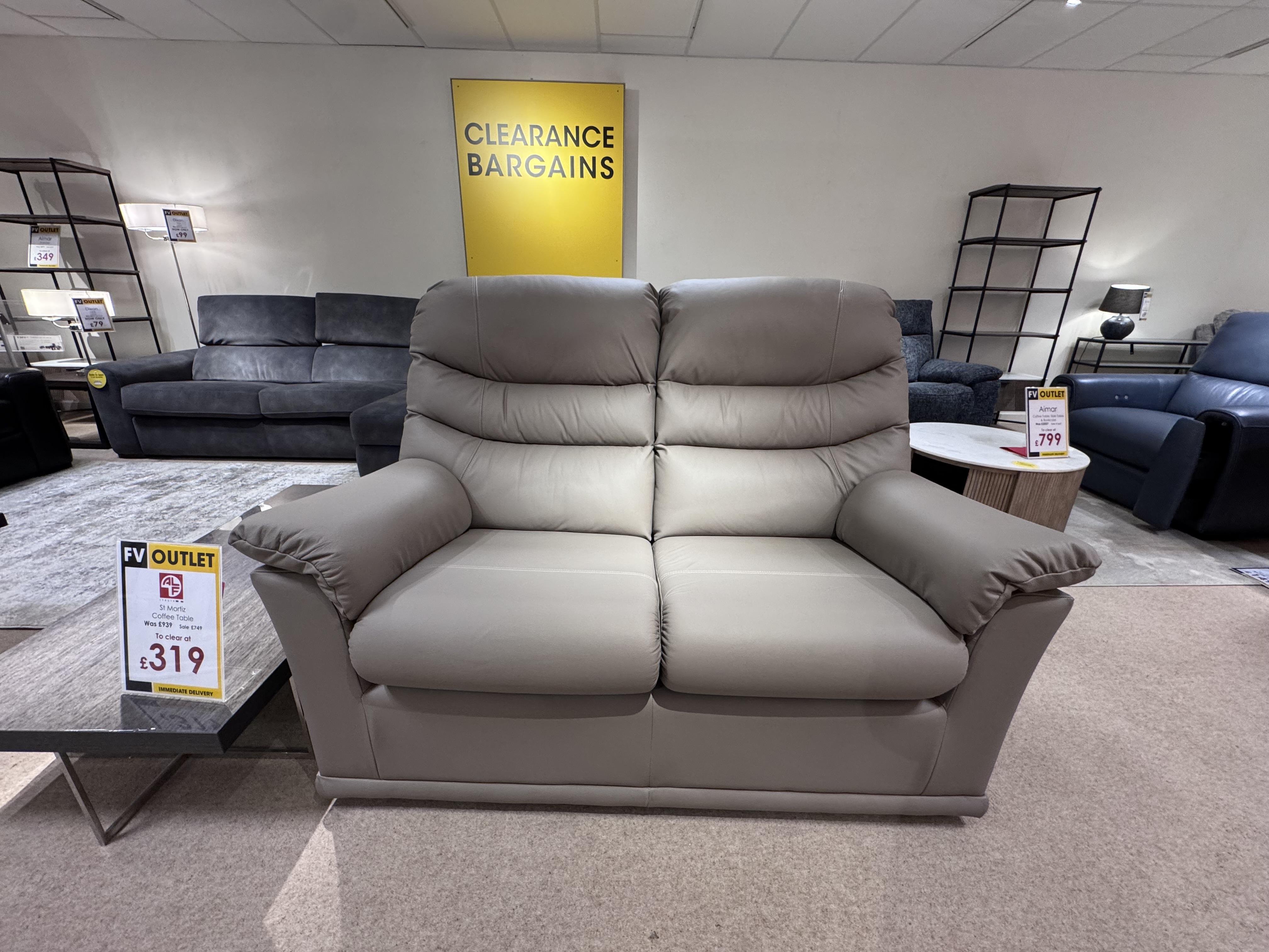 Malvern Leather  2-Seater Static in  on Furniture Village