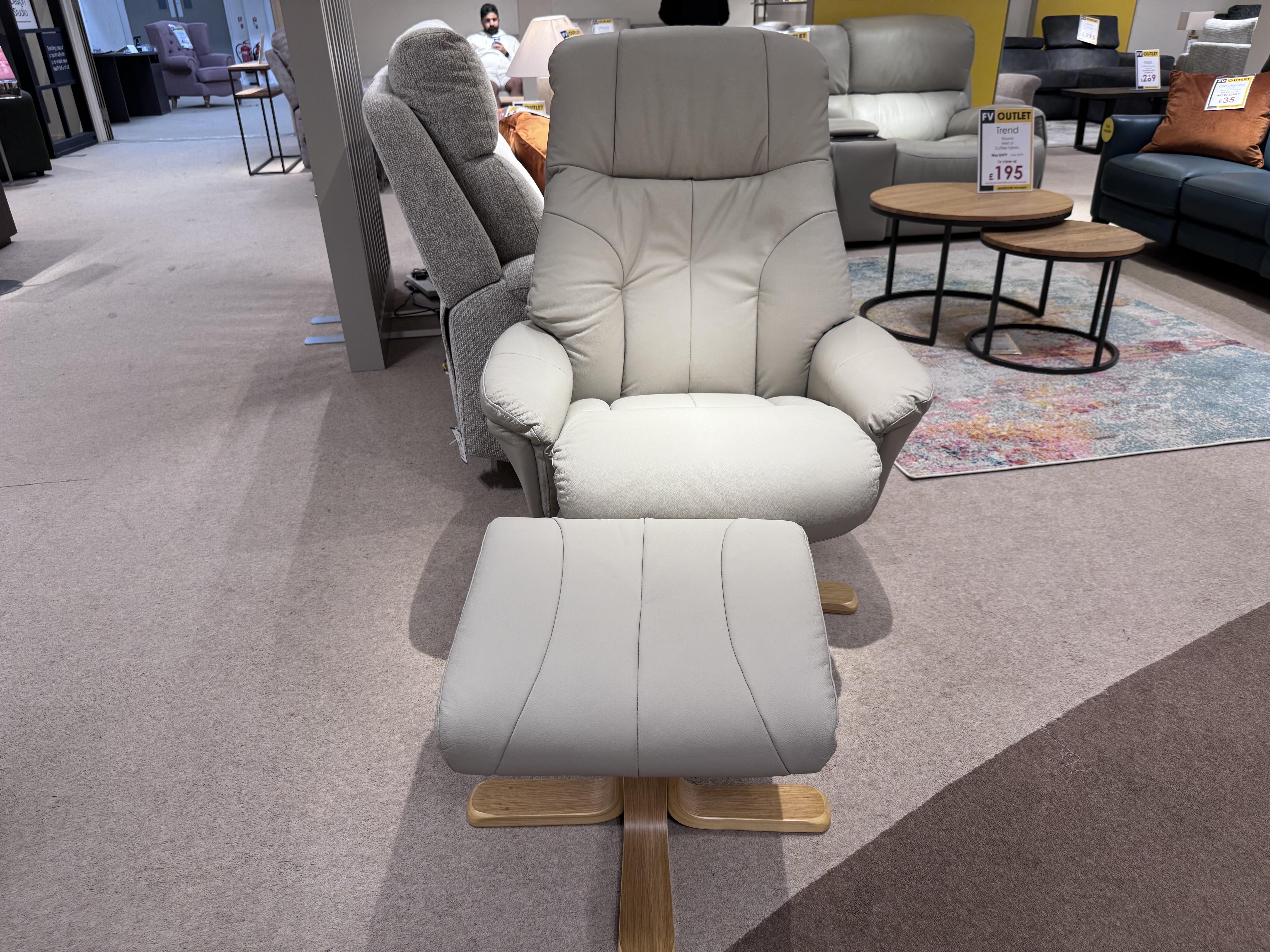 Muscat Recliner Chair & Stool in  on Furniture Village