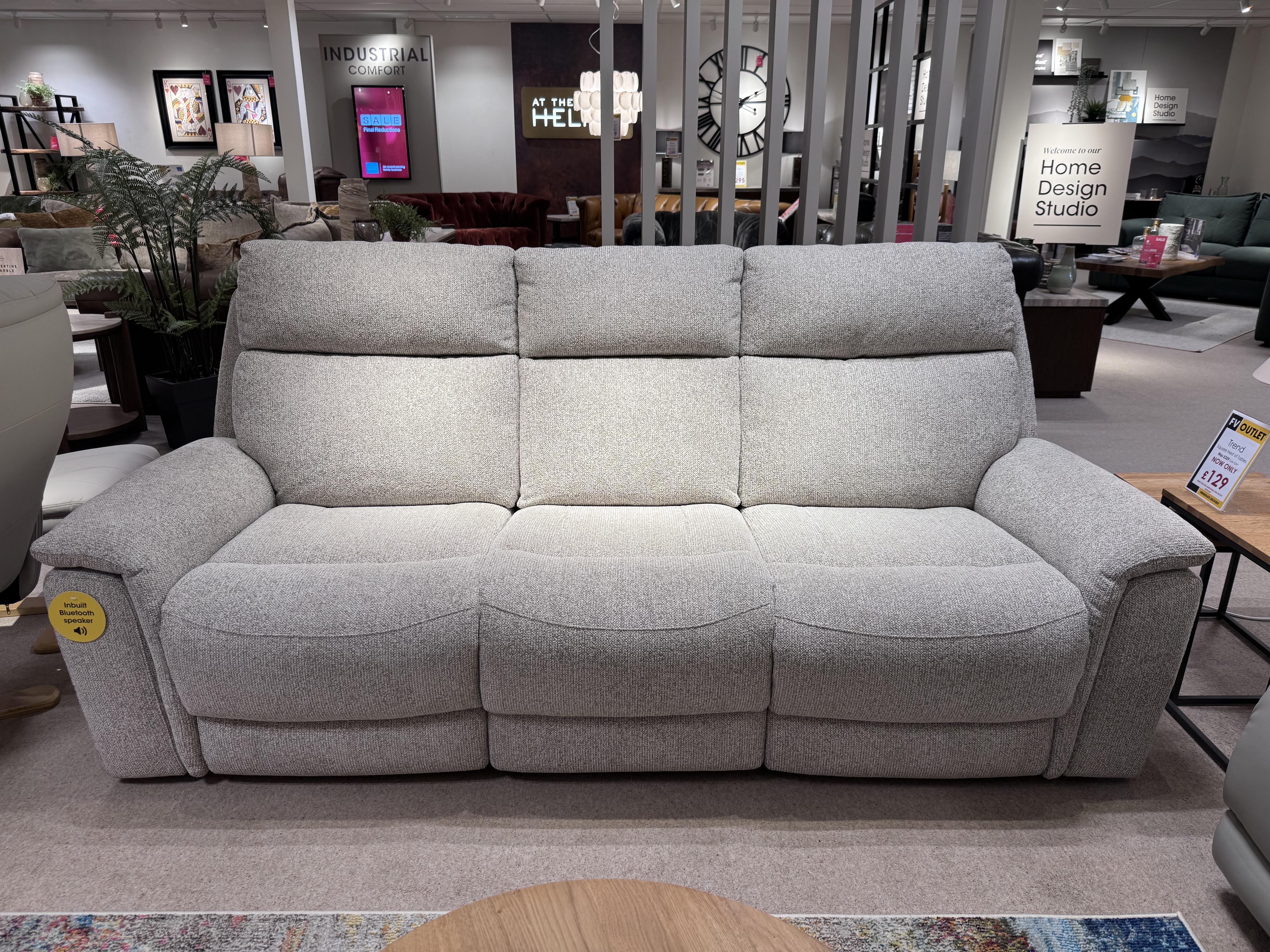 Chill 3-Seater Power - Central Drop-down Bluetooth Music Sofa in  on Furniture Village