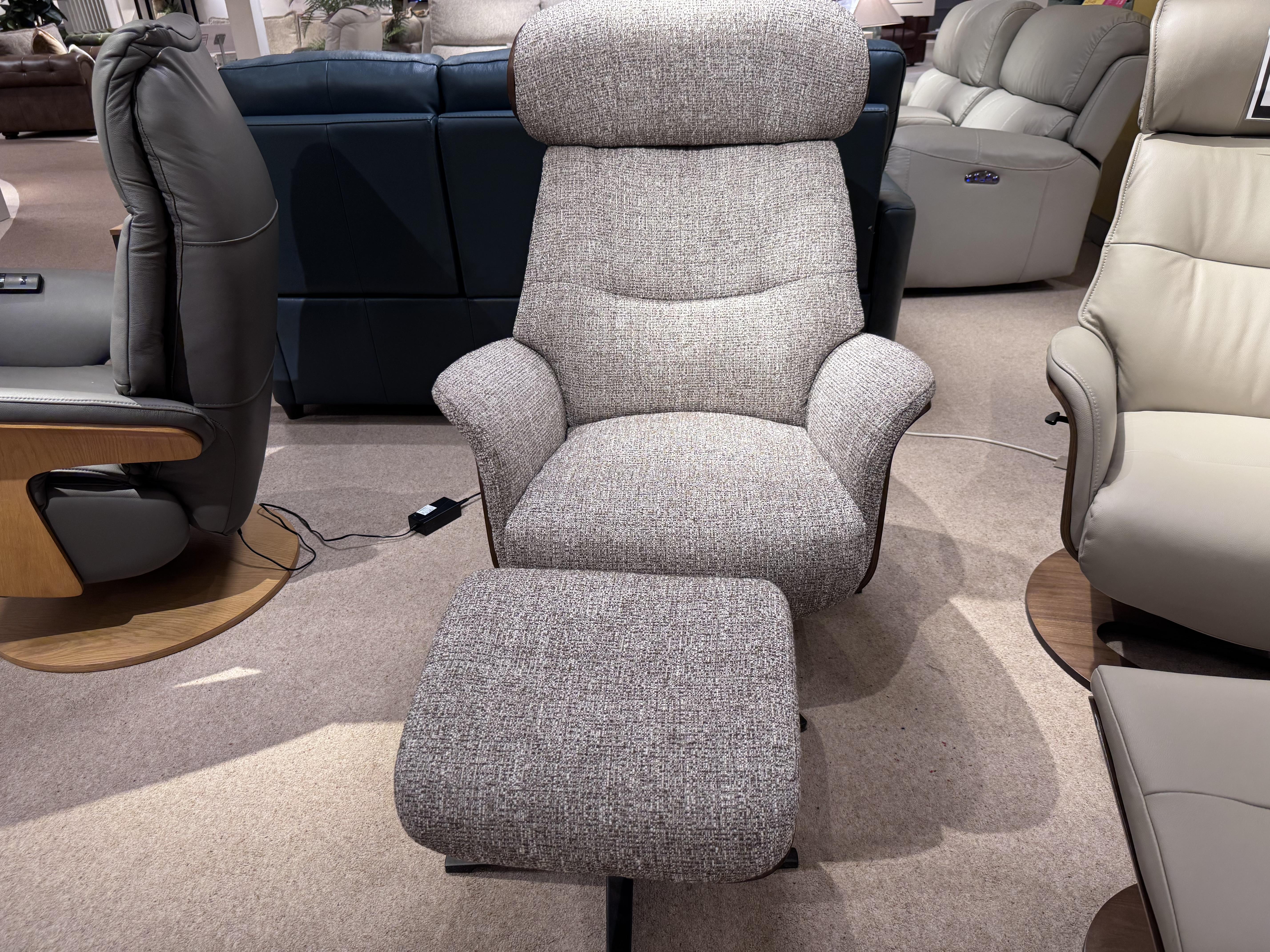 Bern Recliner Chair & Stool in  on Furniture Village