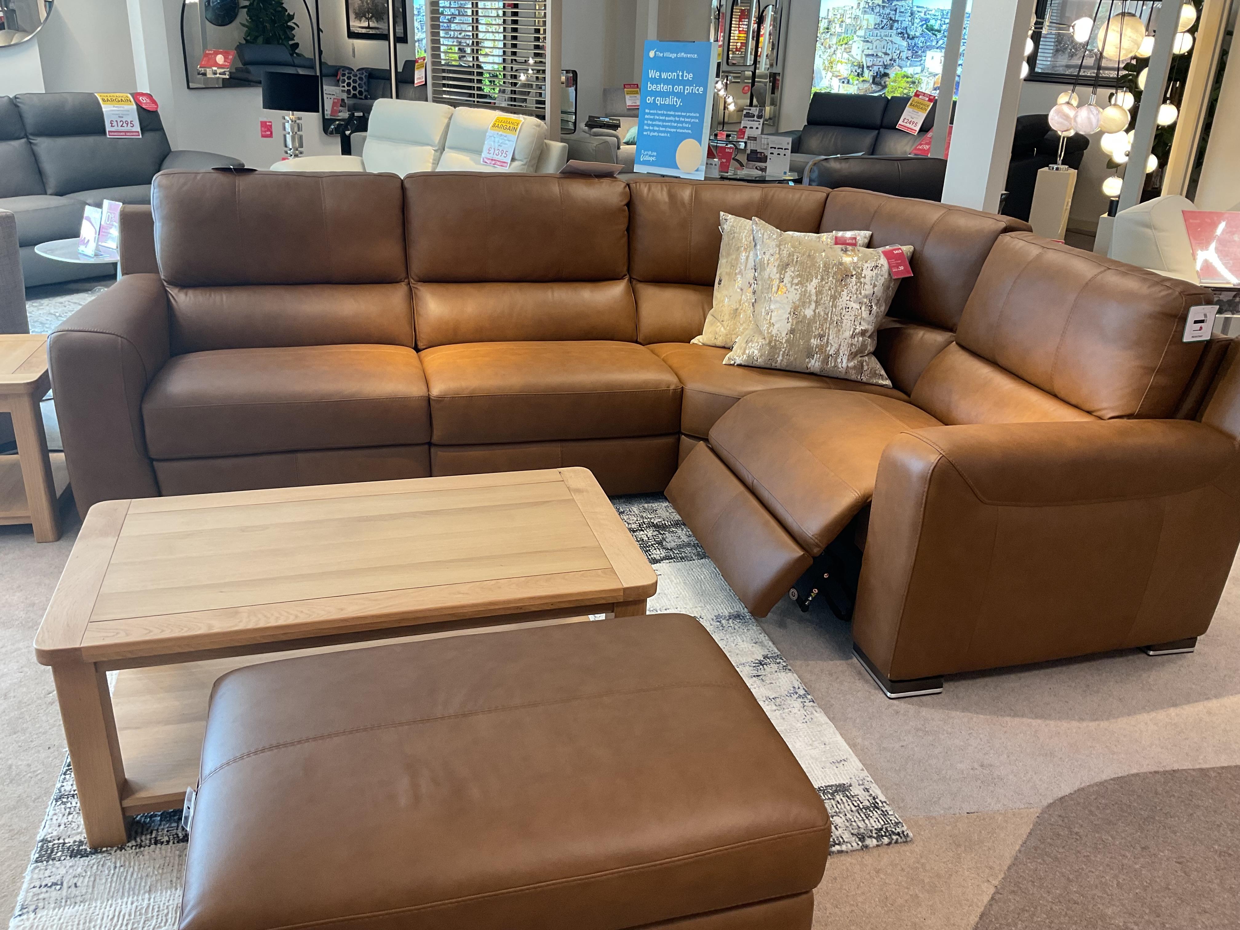 Viali RHF Power Corner Recliner Sofa & Stool in  on Furniture Village