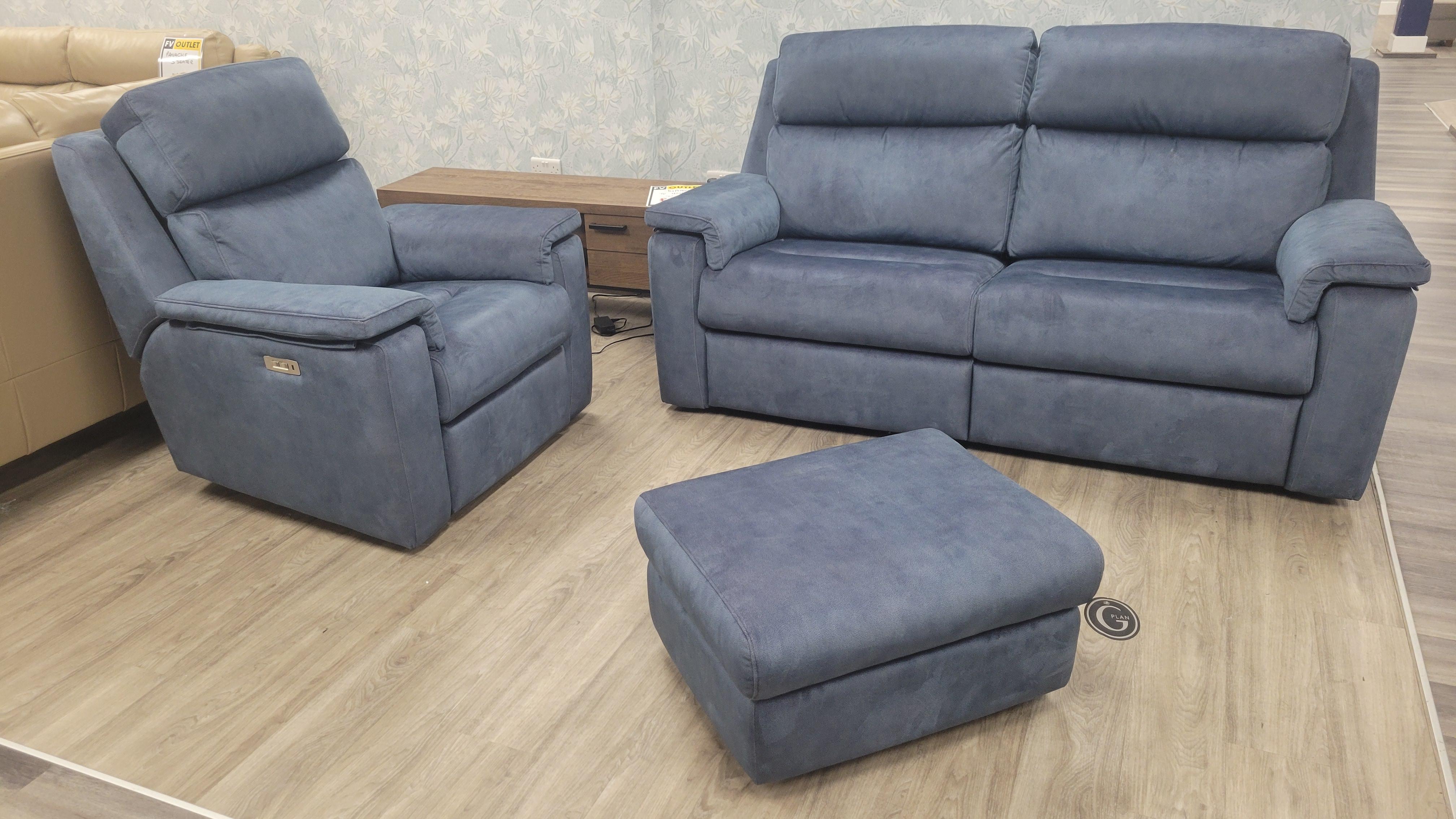 Thornbury 3 seater Power sofa, Power Chair and Storage Stool in  on Furniture Village