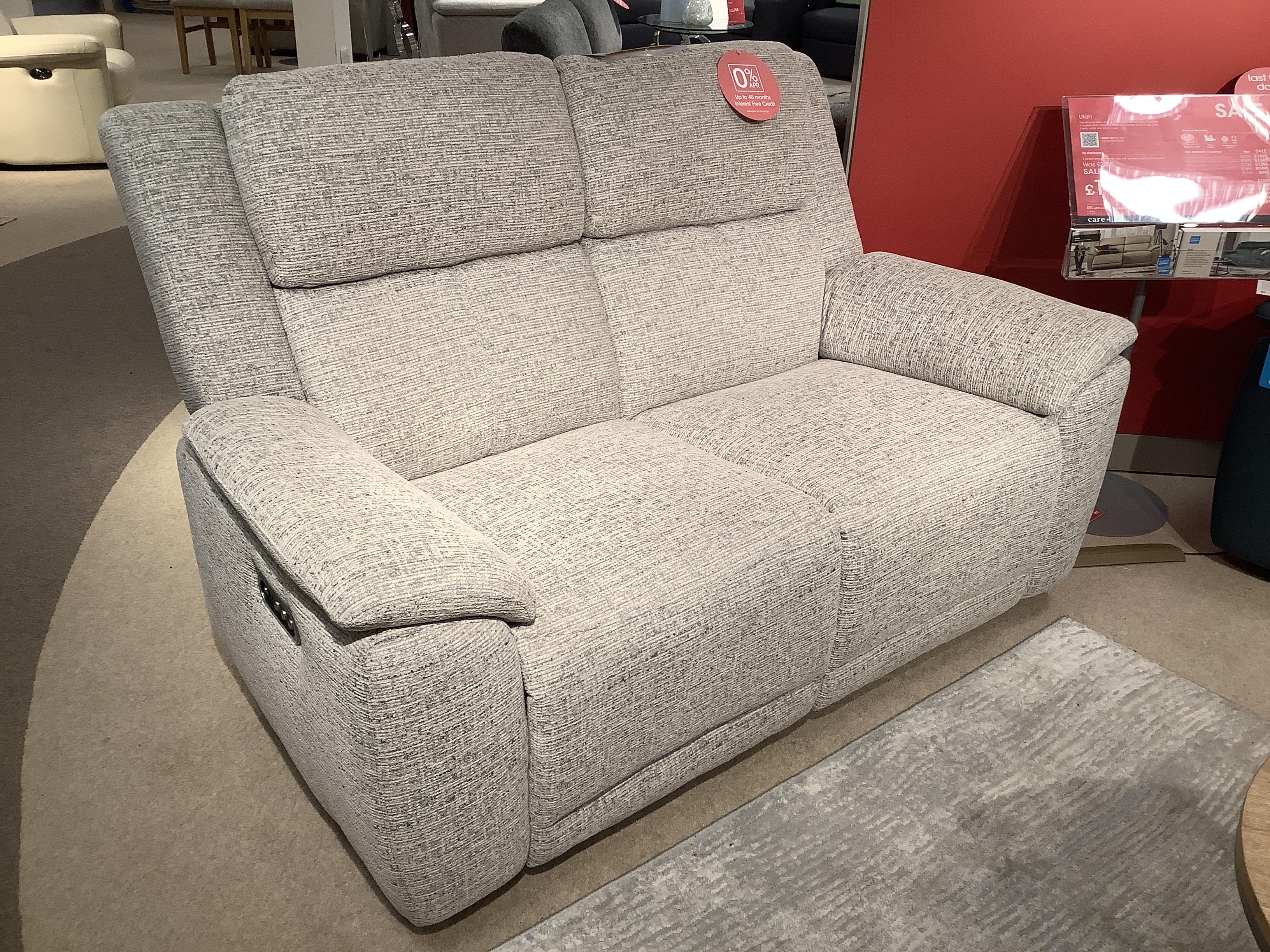 Utah 2 Seater Power Sofa + PWR Headrest and PWR lumbar in  on Furniture Village