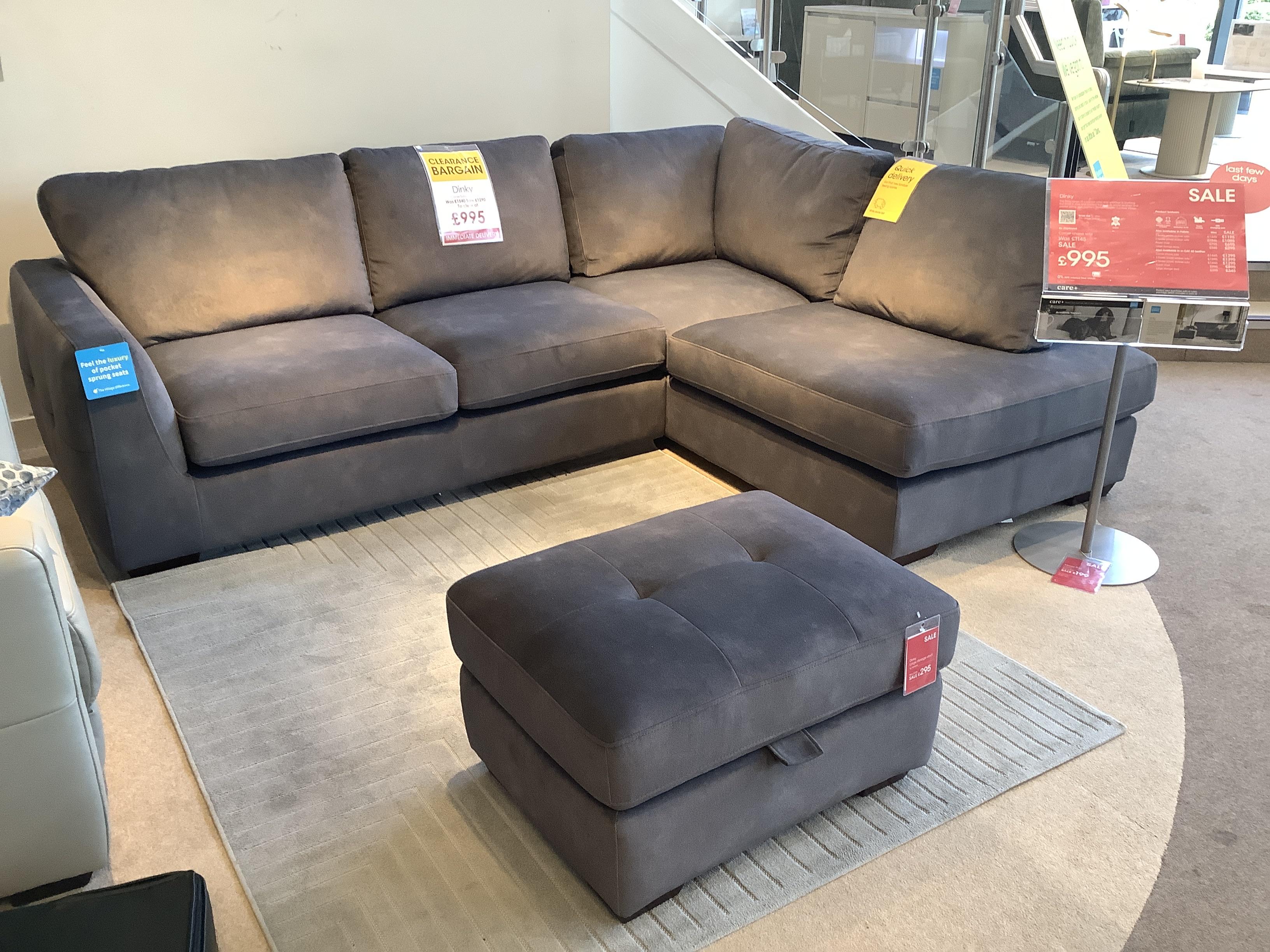 Dinky RHF Corner Sofa & Stool in  on Furniture Village