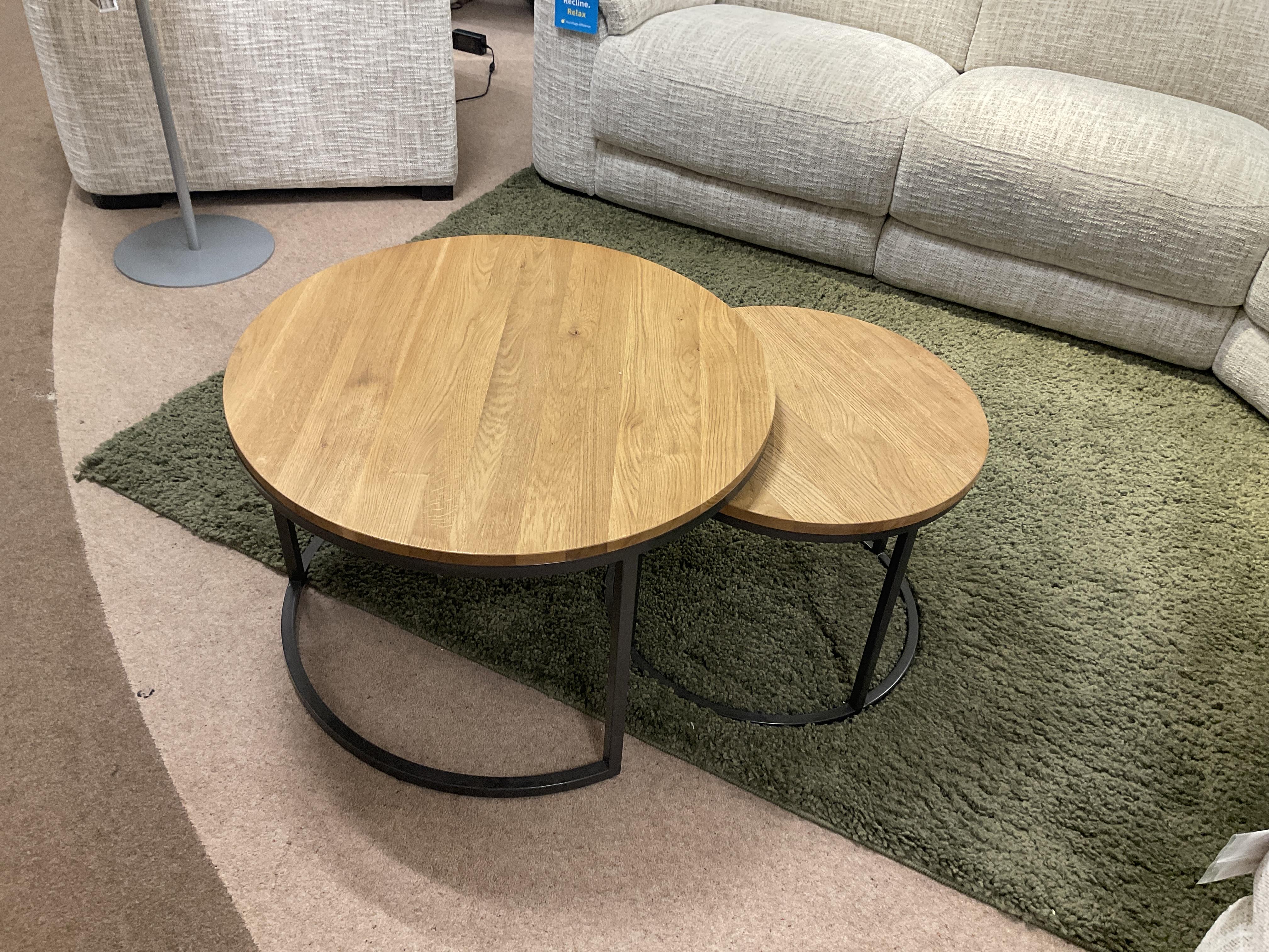 TREND ROUND COFFEE TABKE AND ROUND NEST OF LAMP TABLE in  on Furniture Village