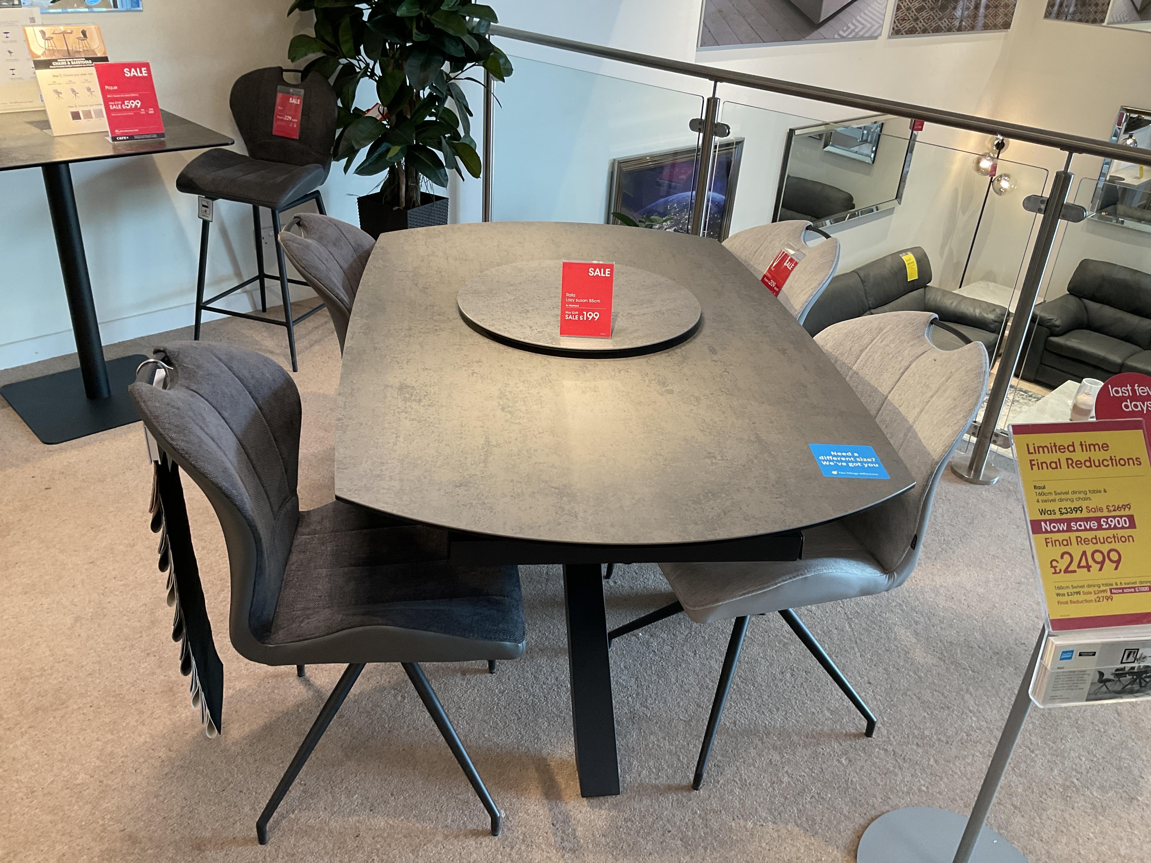 RAUL SWIVEL DINING TABLE AND 5 CHAIRS in  on Furniture Village