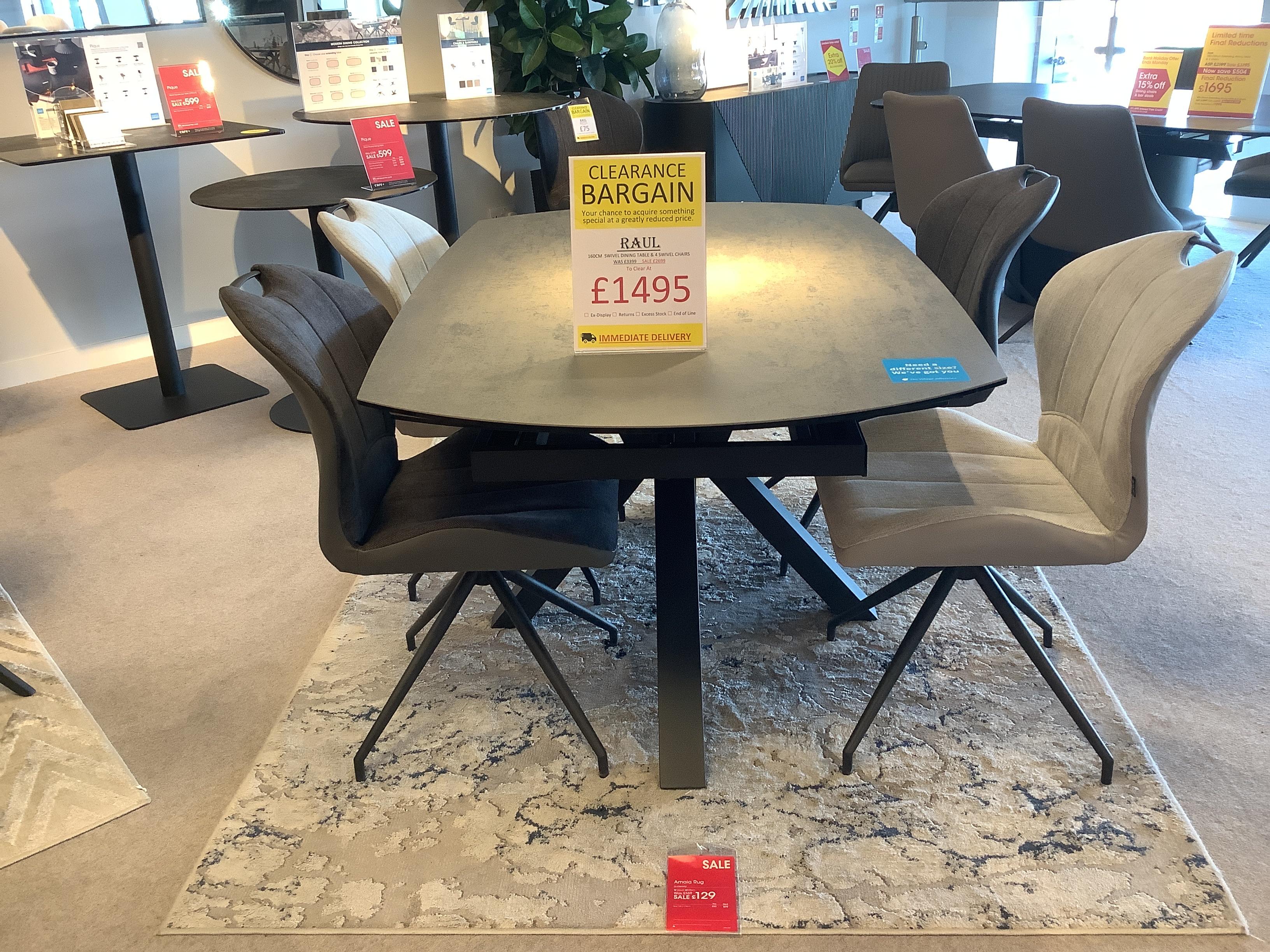 Raul 160cm Extending Table & 4 Chairs in  on Furniture Village