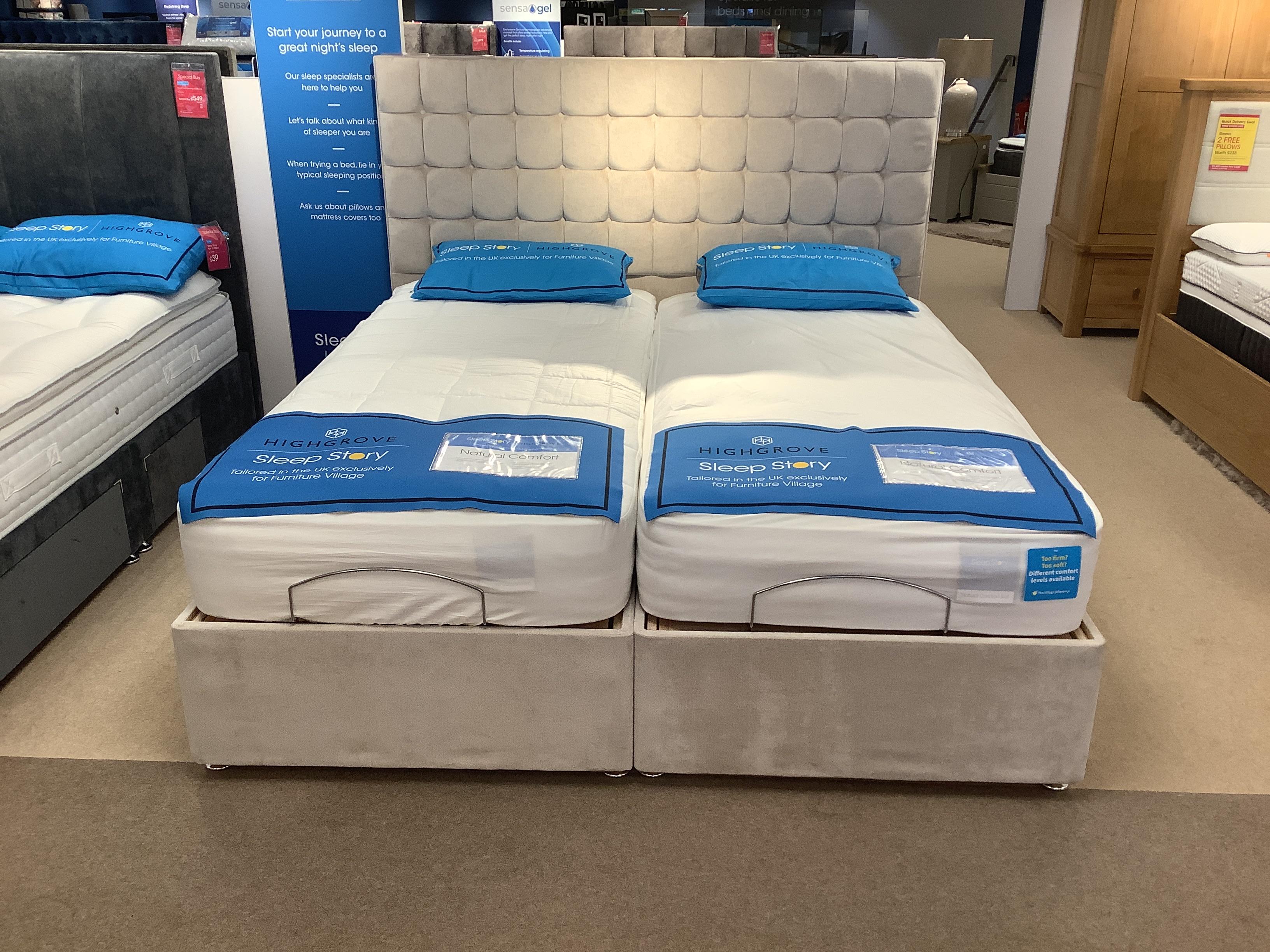 Natural Comfort Superking Adjustable Divan+Headboard in  on Furniture Village