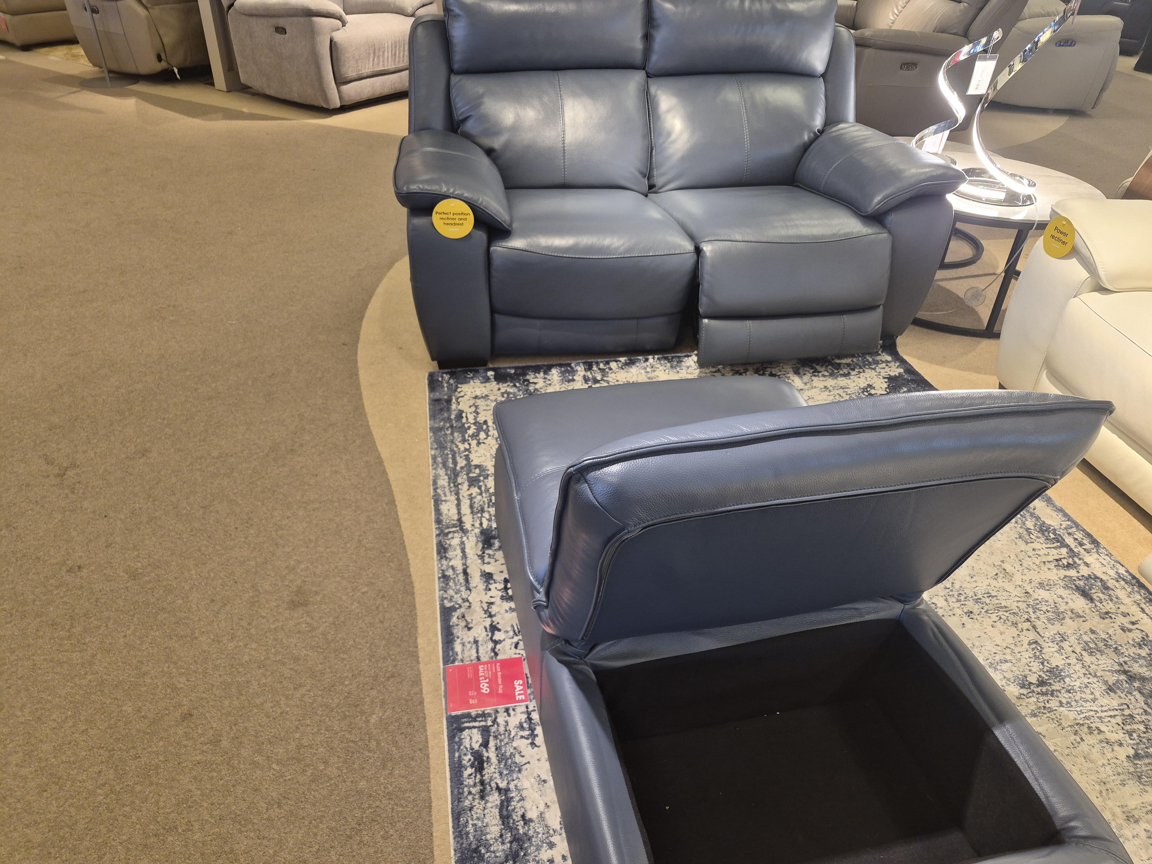 Starlight Express 2 Seater Power Recliner Sofa and Storage Chair Stool in  on Furniture Village