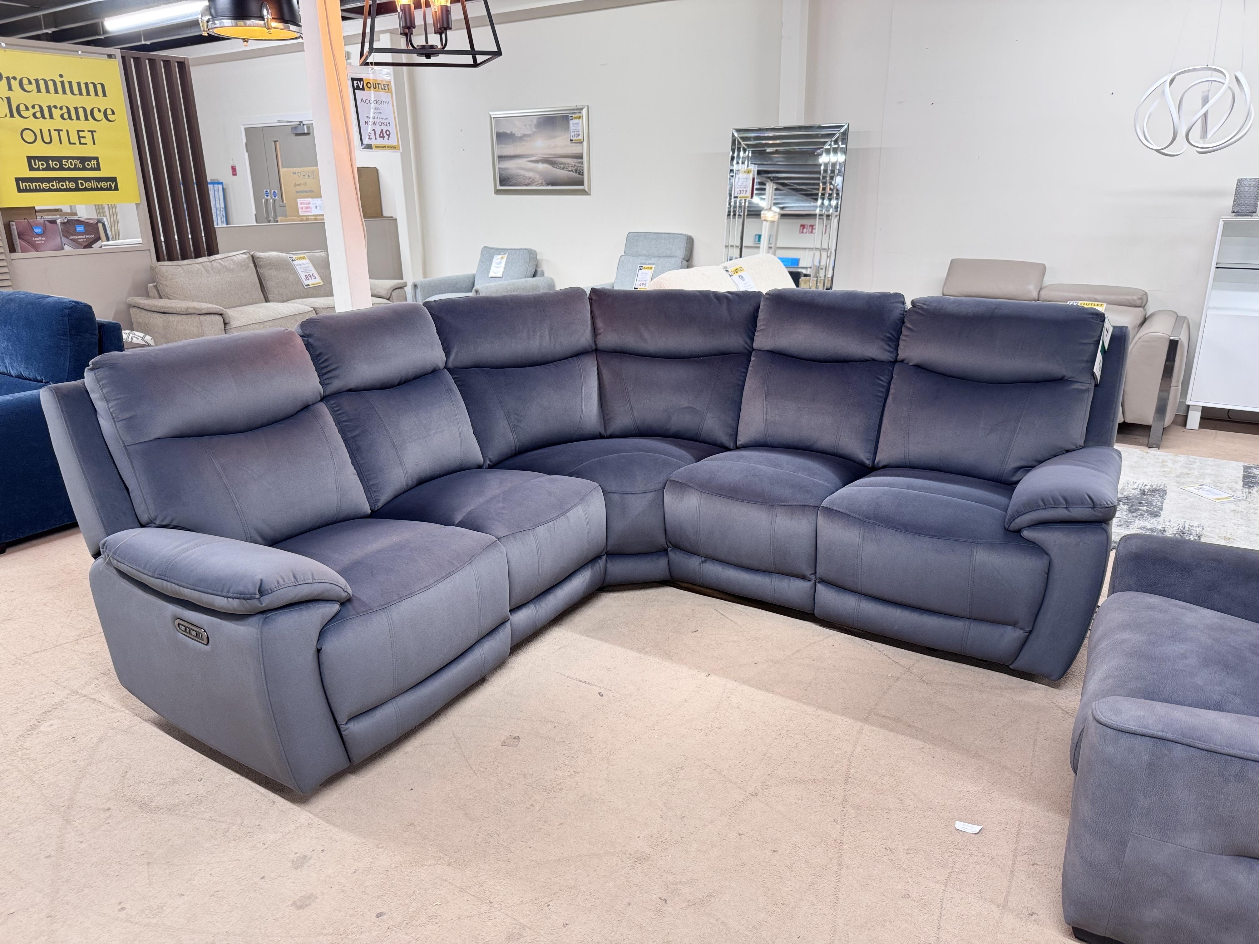 Sloane Fabric Large Corner Power Recliner with Power Headrests in  on Furniture Village