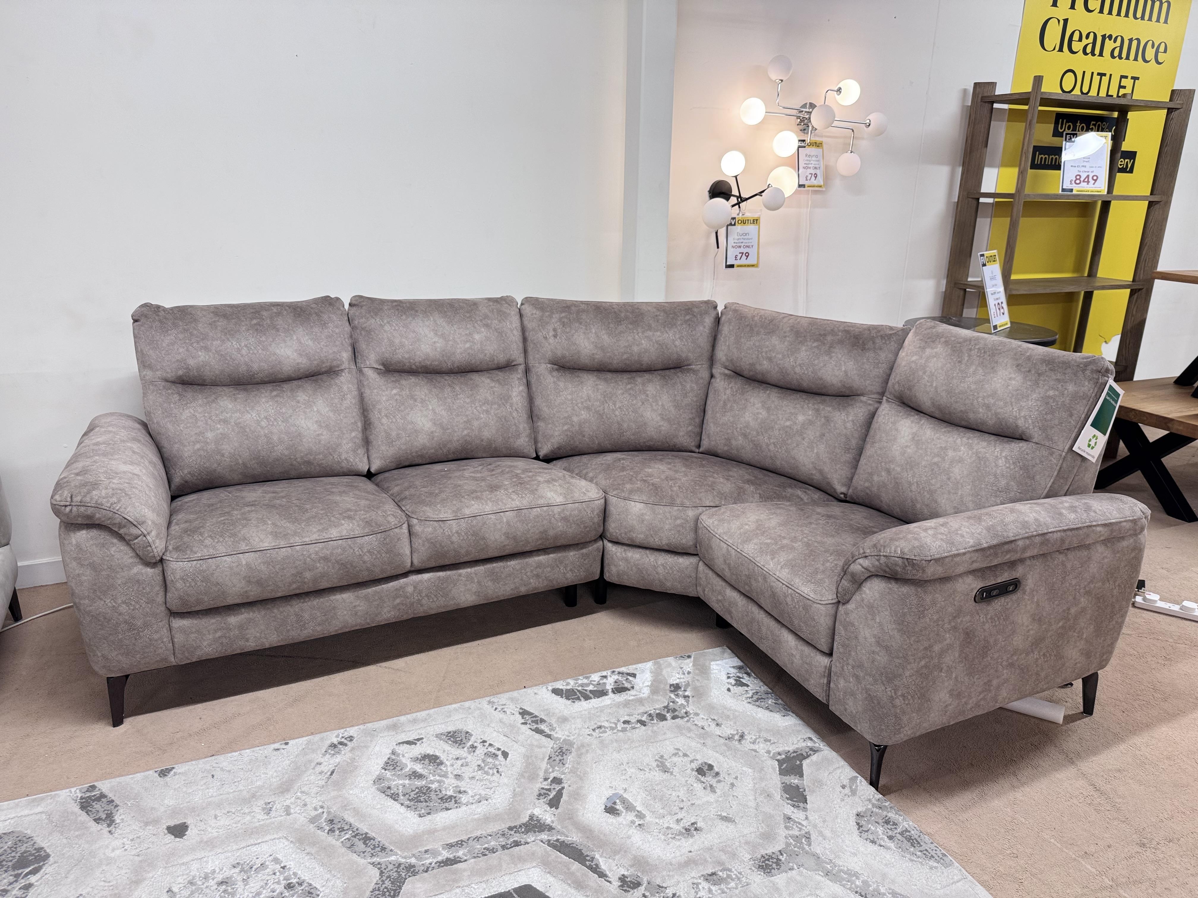 Morgan Fabric RHF Power Recliner in  on Furniture Village