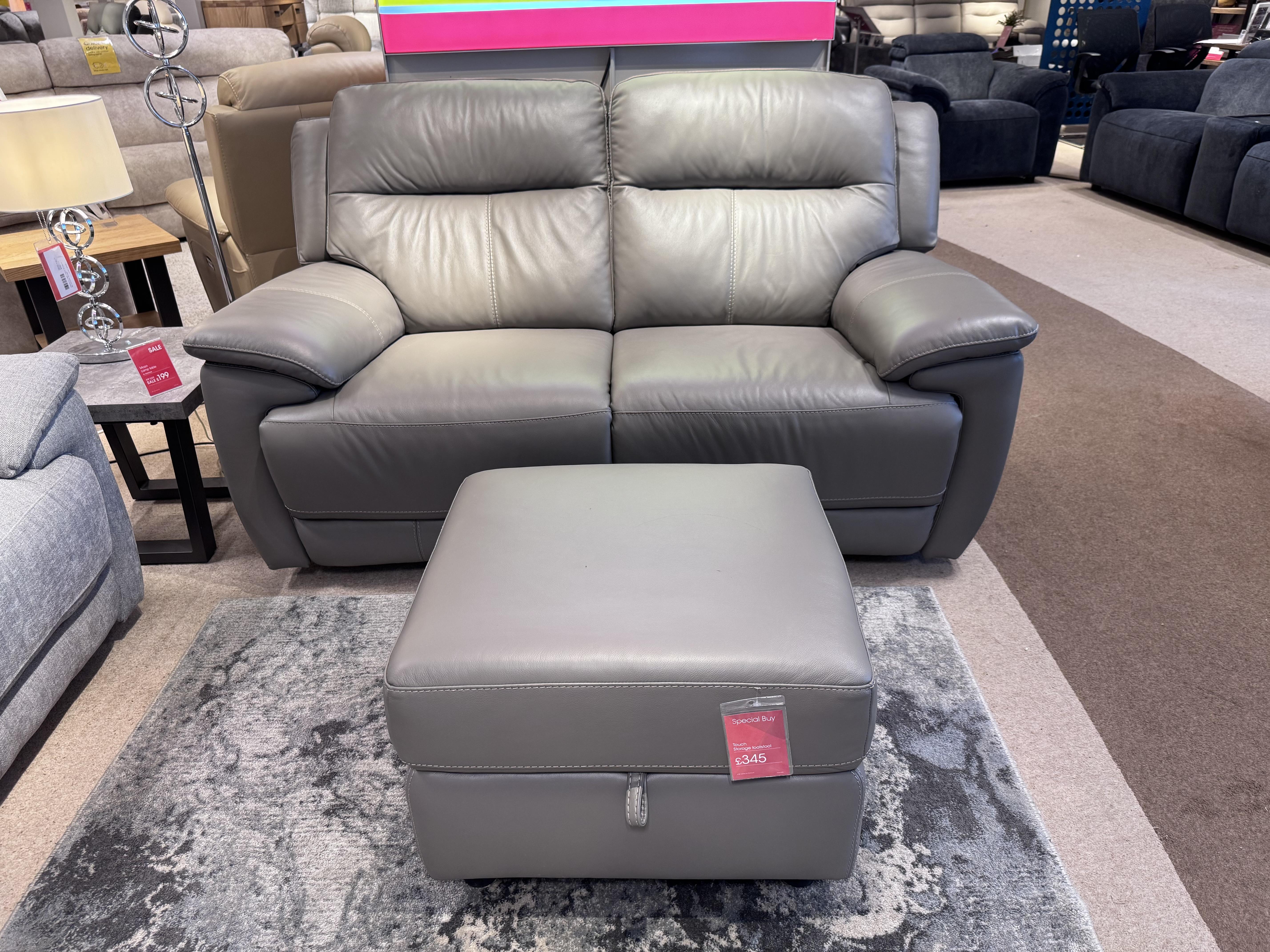 Touch 2-Seater Power Recliner & Storage Footstool in  on Furniture Village